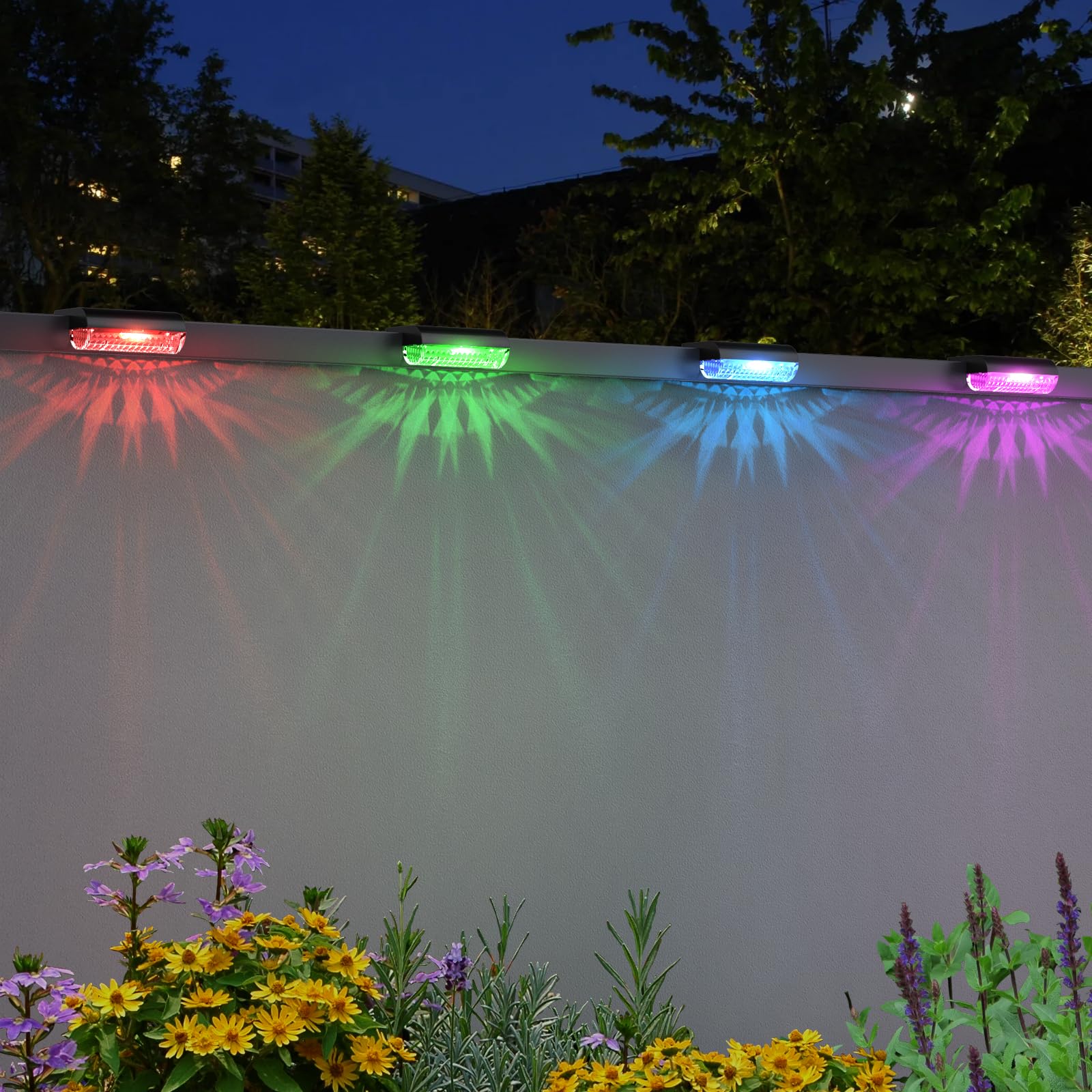 Mancra Solar Step Lights Outdoor  Solar Deck Lights Waterproof Outdoor Lighting for Patio Fence Stairs Post Railing Yard and Garden (Color Changing  24 Pack)