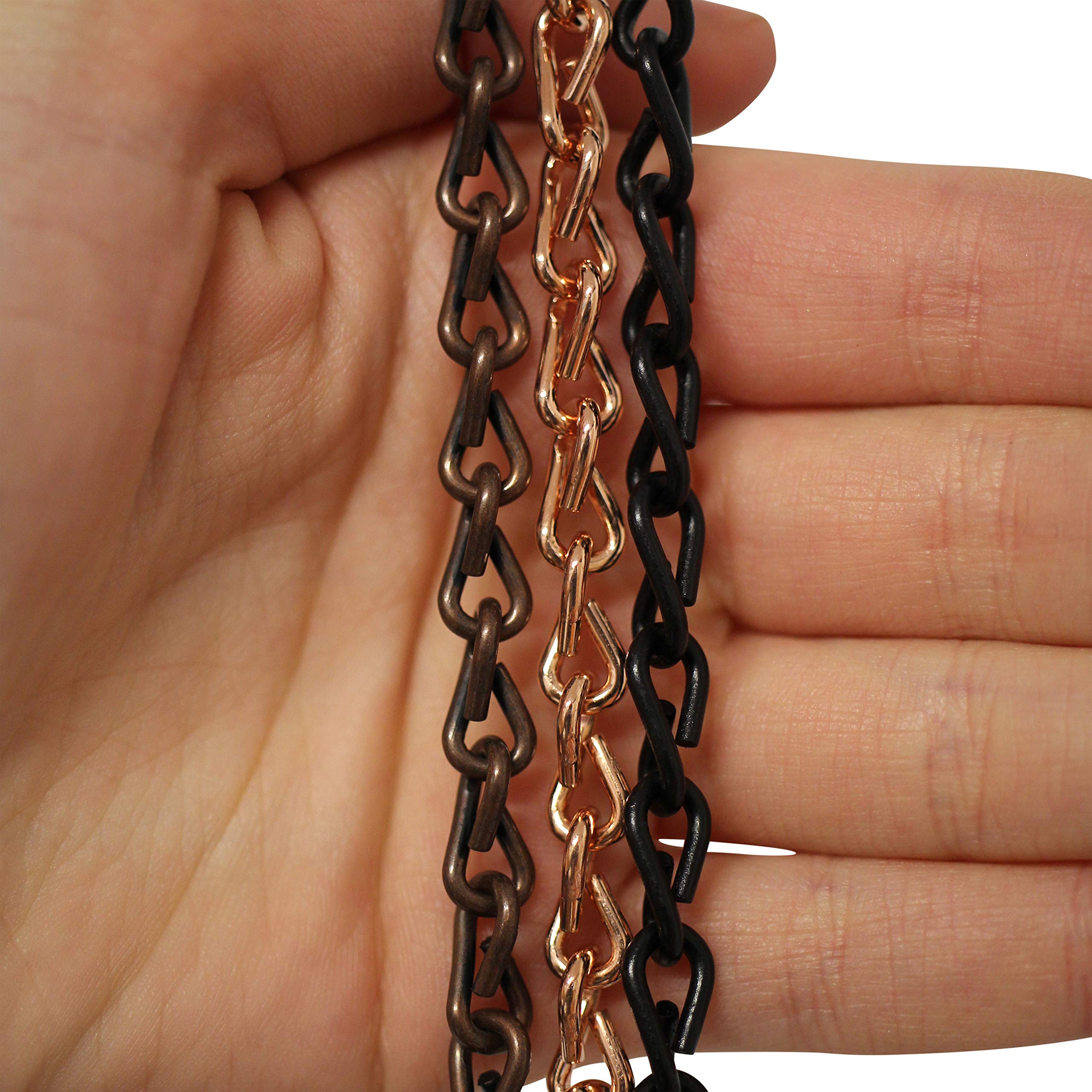 RCH Hardware Steel Basket Chain, Alloy Steel, 3 Feet, Antique Brass, Model CH-S51-16-AB-3