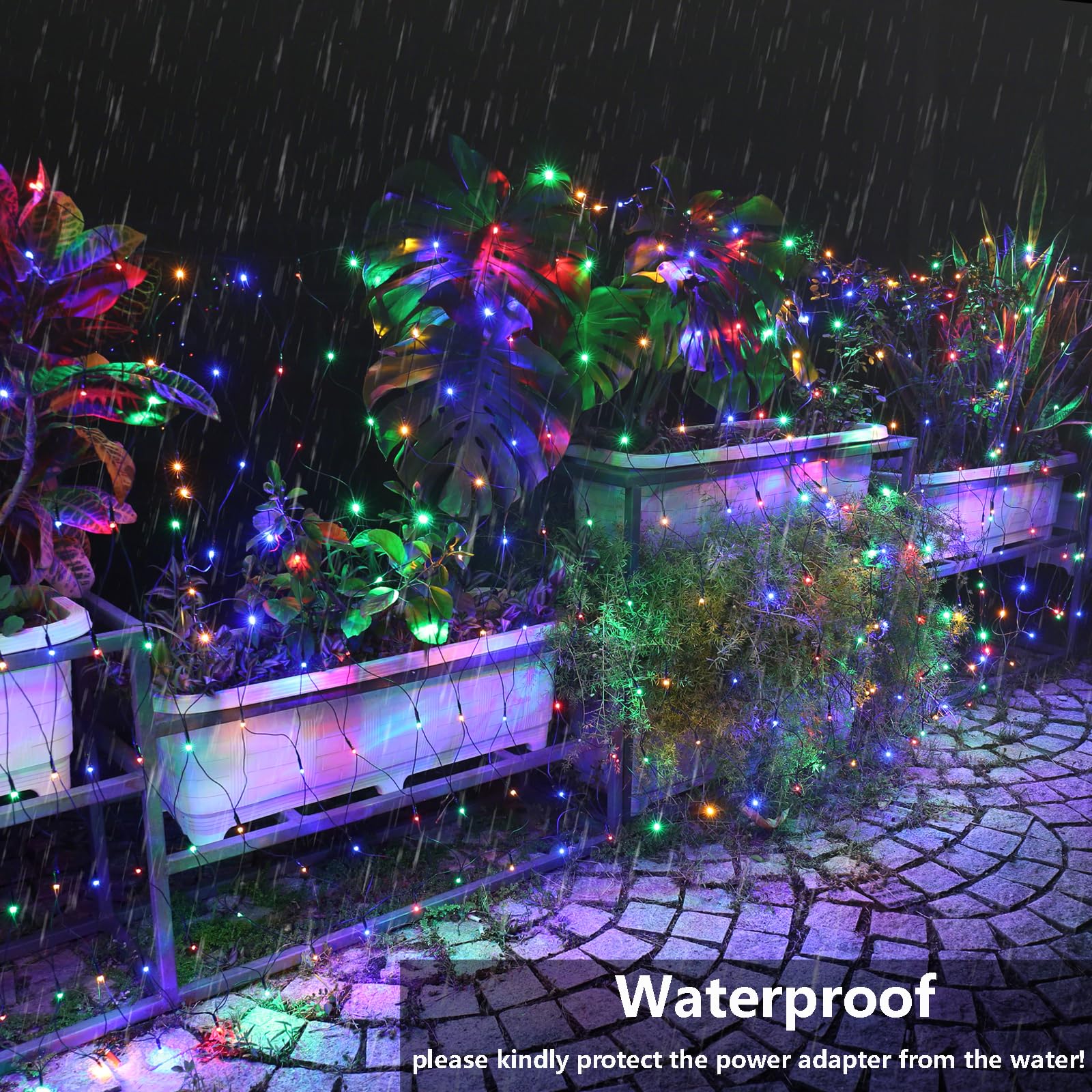 Joomer Christmas Net Lights - 2Pack12Ft X 5Ft 360 Led Plug-In Mesh Lights, Waterproof With 8 Modes, Timer, Connectable For Bushe