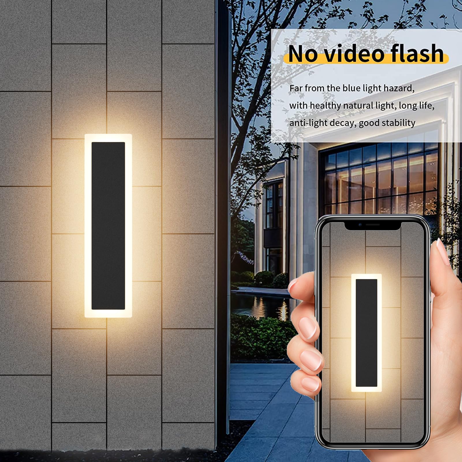 Aipsun 2 Pack Modern Black Led Outdoor Wall Light, 11.8X3.54X1.73 Inches, 10W, 1000 Lumen, Warm Light, Waterproof Ic Driver, Har