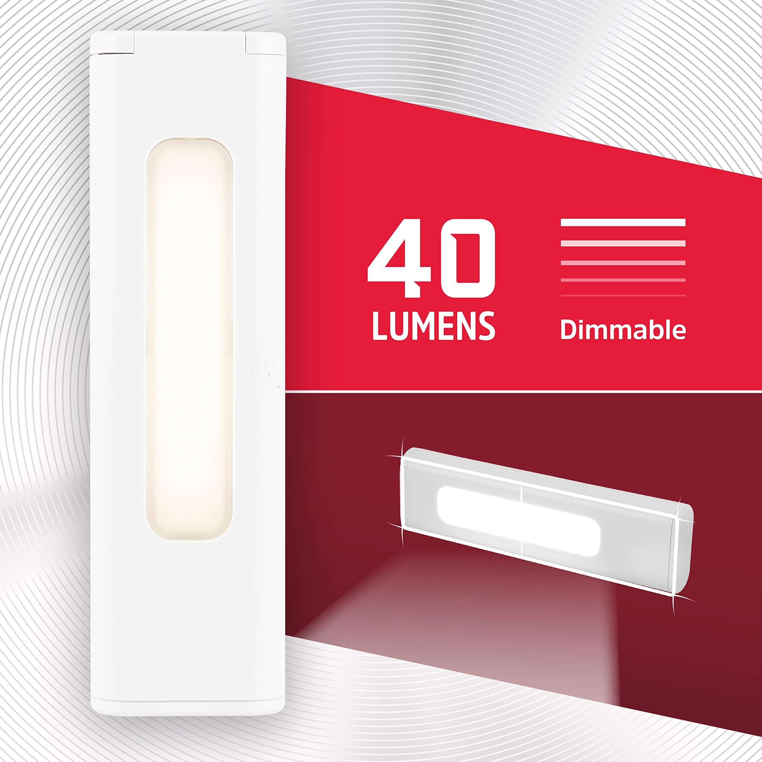 Energizer Led Under Cabinet Light, Battery Operated, Dimmable, Manual On/Off, Wireless, Wall Magnet Mount, Under The Counter Lig