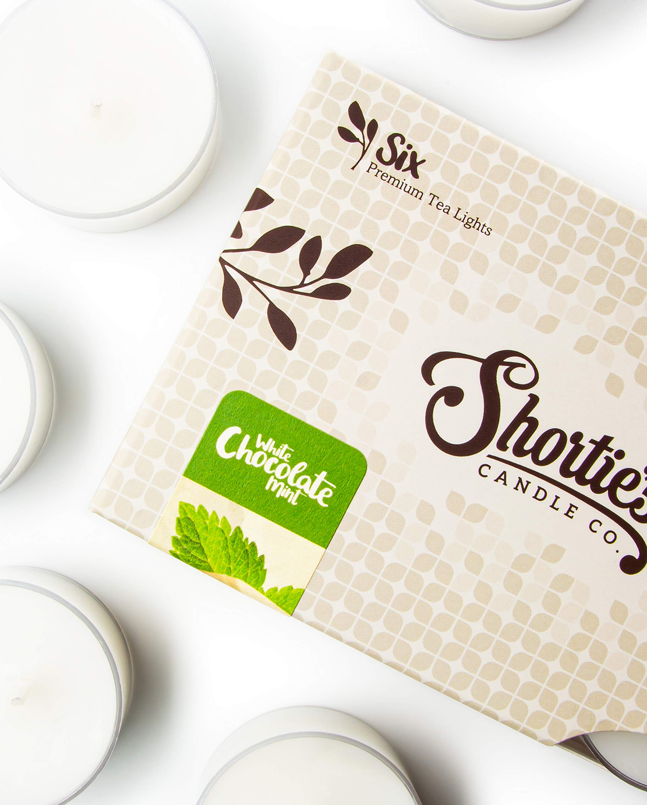 ShortieS Candle Company White Chocolate Mint Tealight Candles - Highly Scented - 24 Pack - 1.5 Inch - White - Paraffin Wax