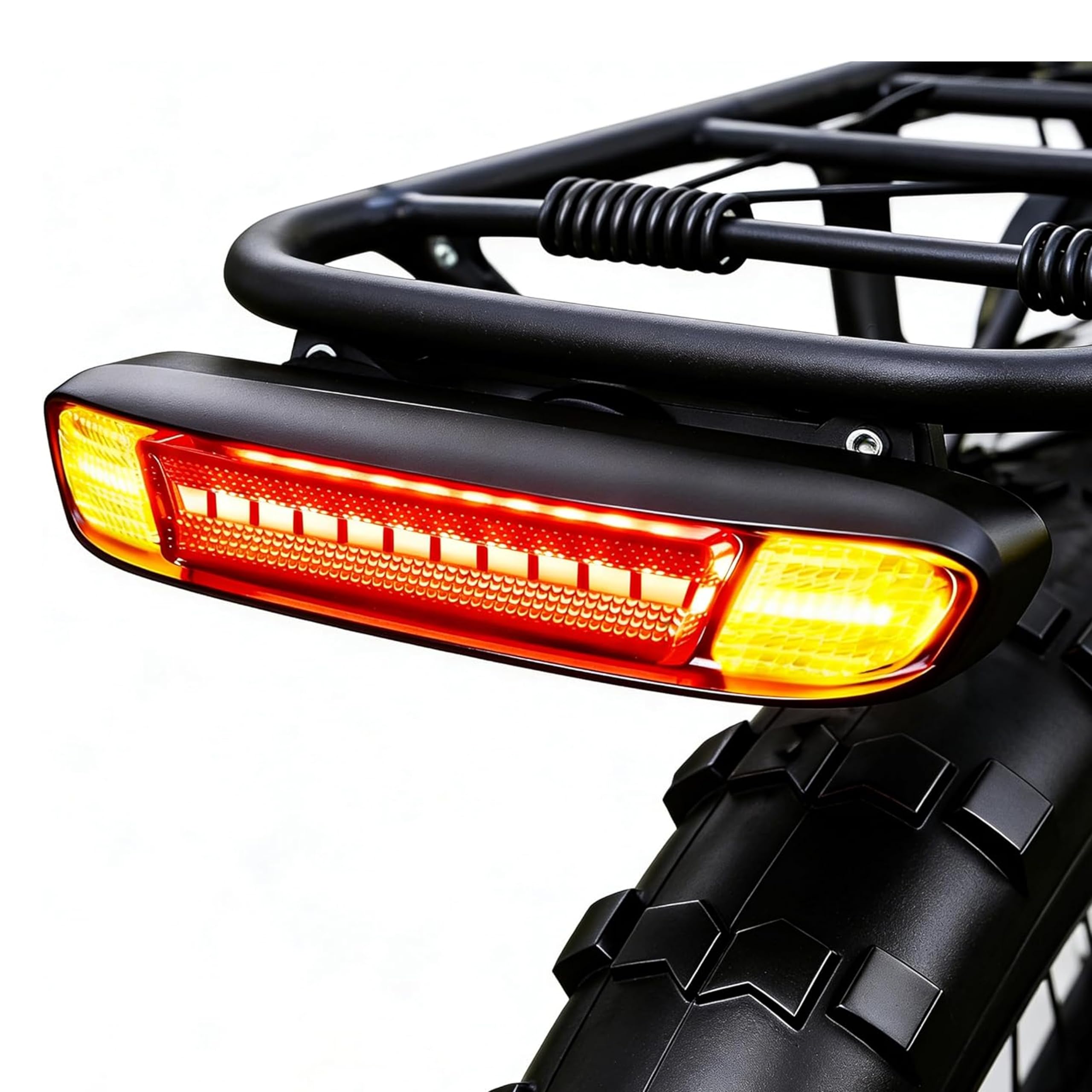G2FS LITH Bike Tail Light, Red & Yellow Dual Flash Warning & Fog Light, 6 Modes USB-C Rechargeable, 24H Runtime, 400 Lumen LED B