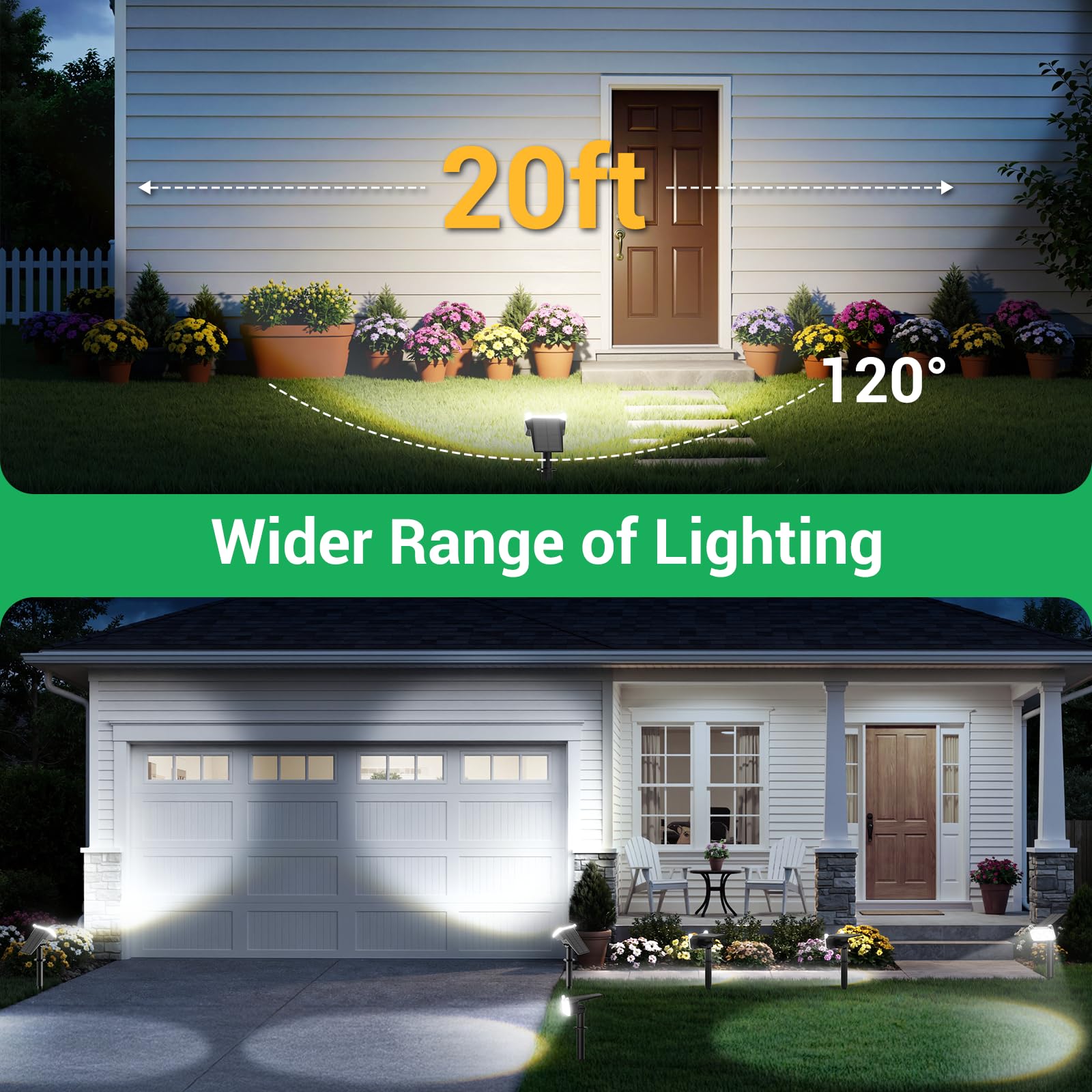 WdtPro Solar Spot Lights Outdoor, 6 Pack Cool White Dusk to Dawn, Adjustable Waterproof Landscape Lighting, Model TSL003