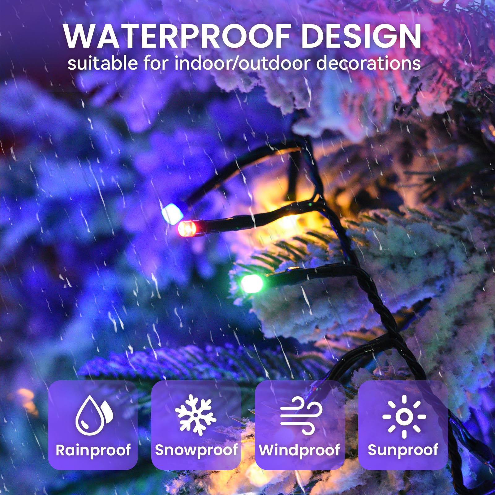 Lycklig 800 LED Cluster Fairy Lights - 88FT Multicolor Twinkle String Lights with Remote, 8 Modes, Timer, Indoor/Outdoor Decorations