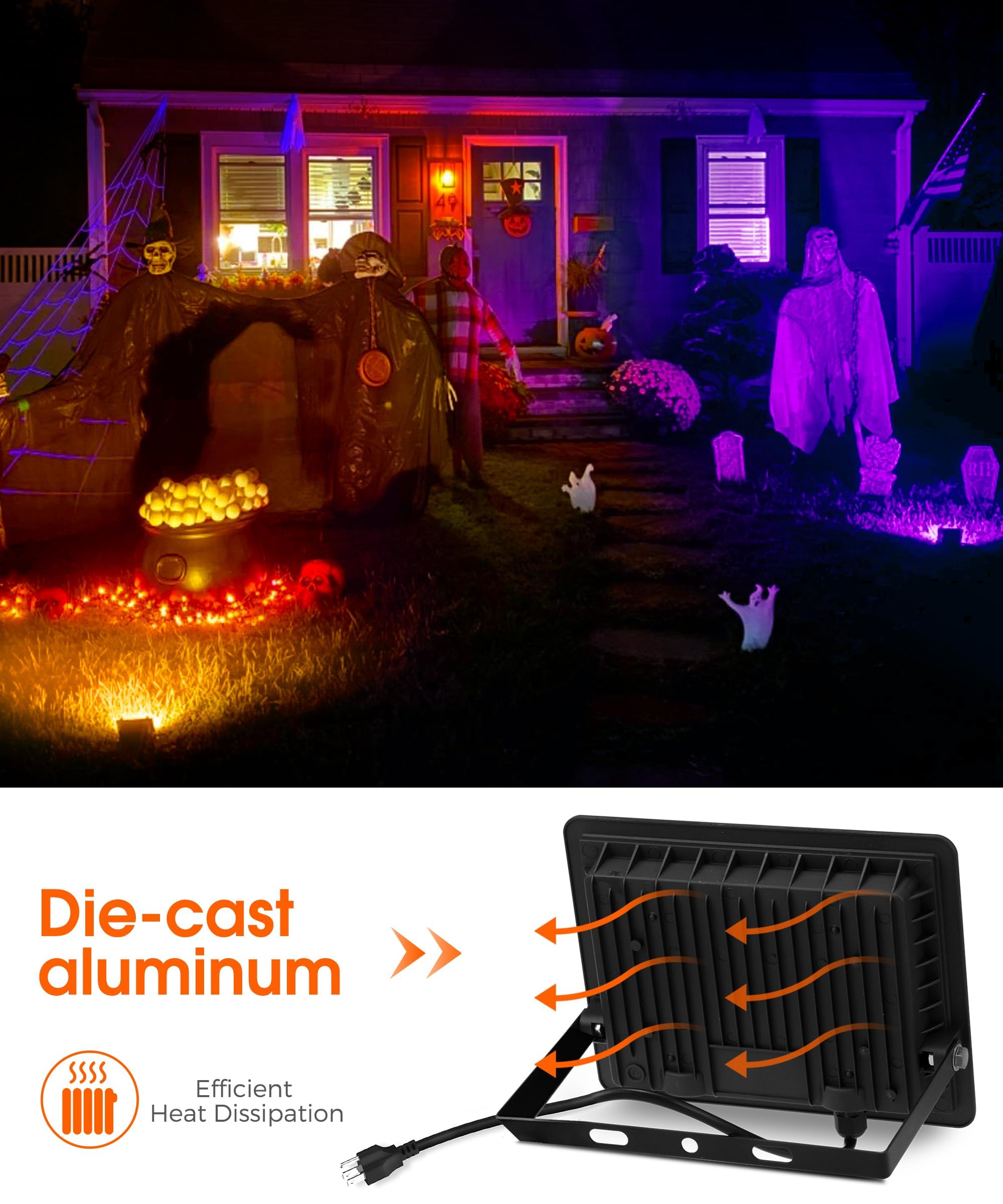 Lohas Green Led Flood Light Outdoor, ???????? ???? ???????? 50W Plug In Flood Light, Ip66 Waterproof Christmas Decorations, 2300