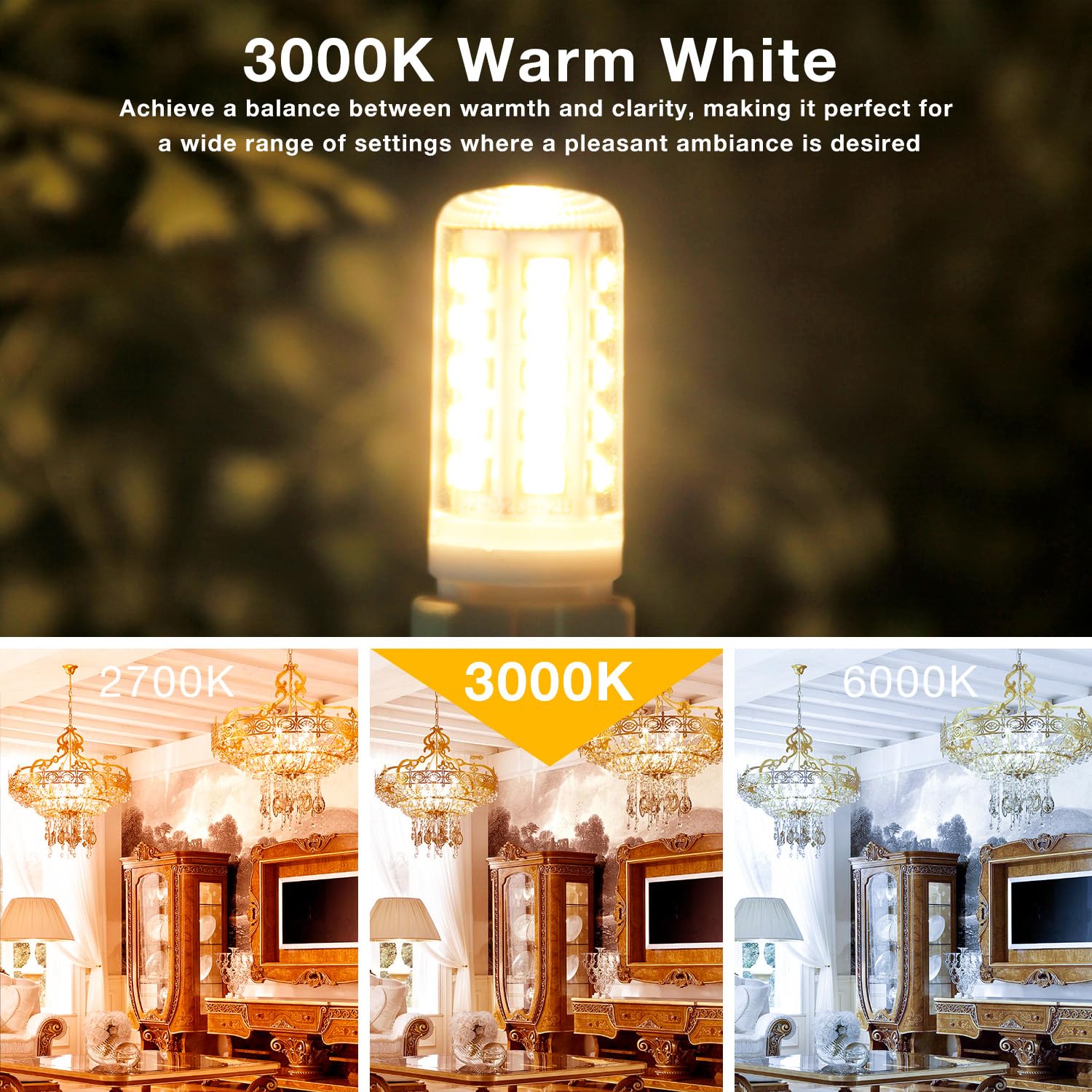 DAYBETTER G9 LED Bulb 4W (40W Equivalent) 3000K Soft White, 12 Pack, Plastic, Model QGSDB