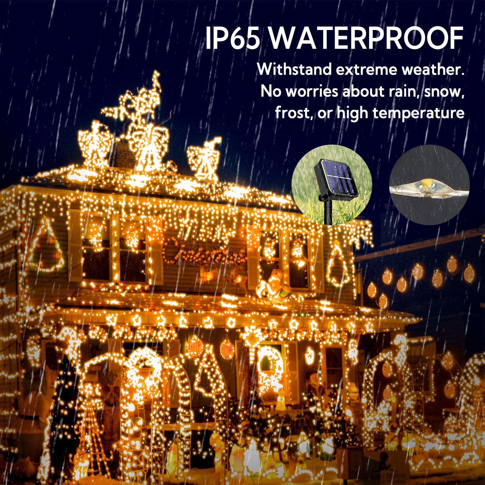 Cuorung 4 Pack Solar String Lights For Outside, 400Led 160Ft Bright Solar Lights Outdoor Waterproof, Copper Wire With 8 Modes Fairy Lights For Tree Garden Party Wedding Halloween Decor (Warm White)