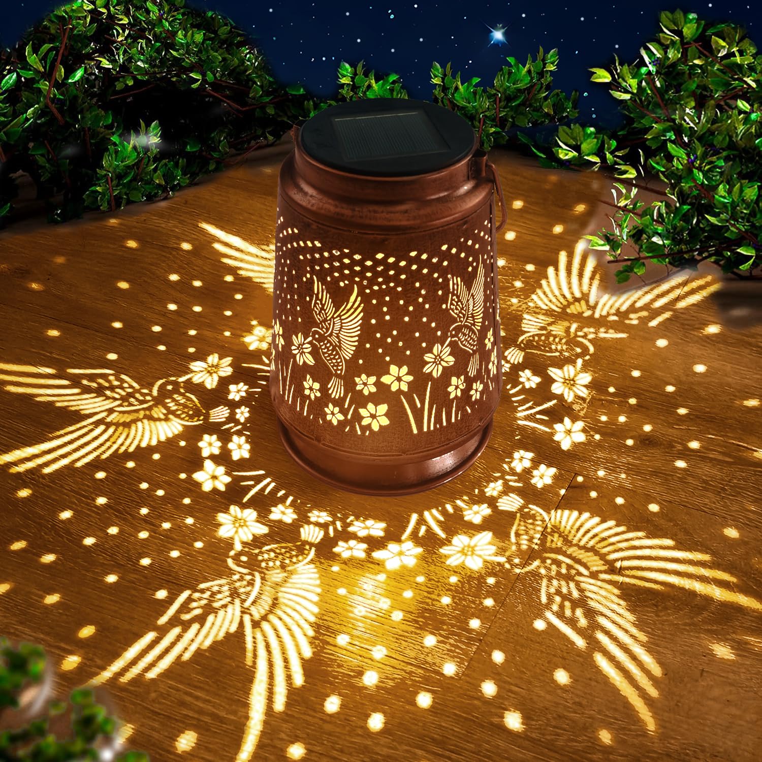 Azeeboi Hummingbird Solar Lanterns Outdoor Light Waterproof Garden Decor Gifts For Women Mom Grandma Hanging Solar Lights  Yk-24081H