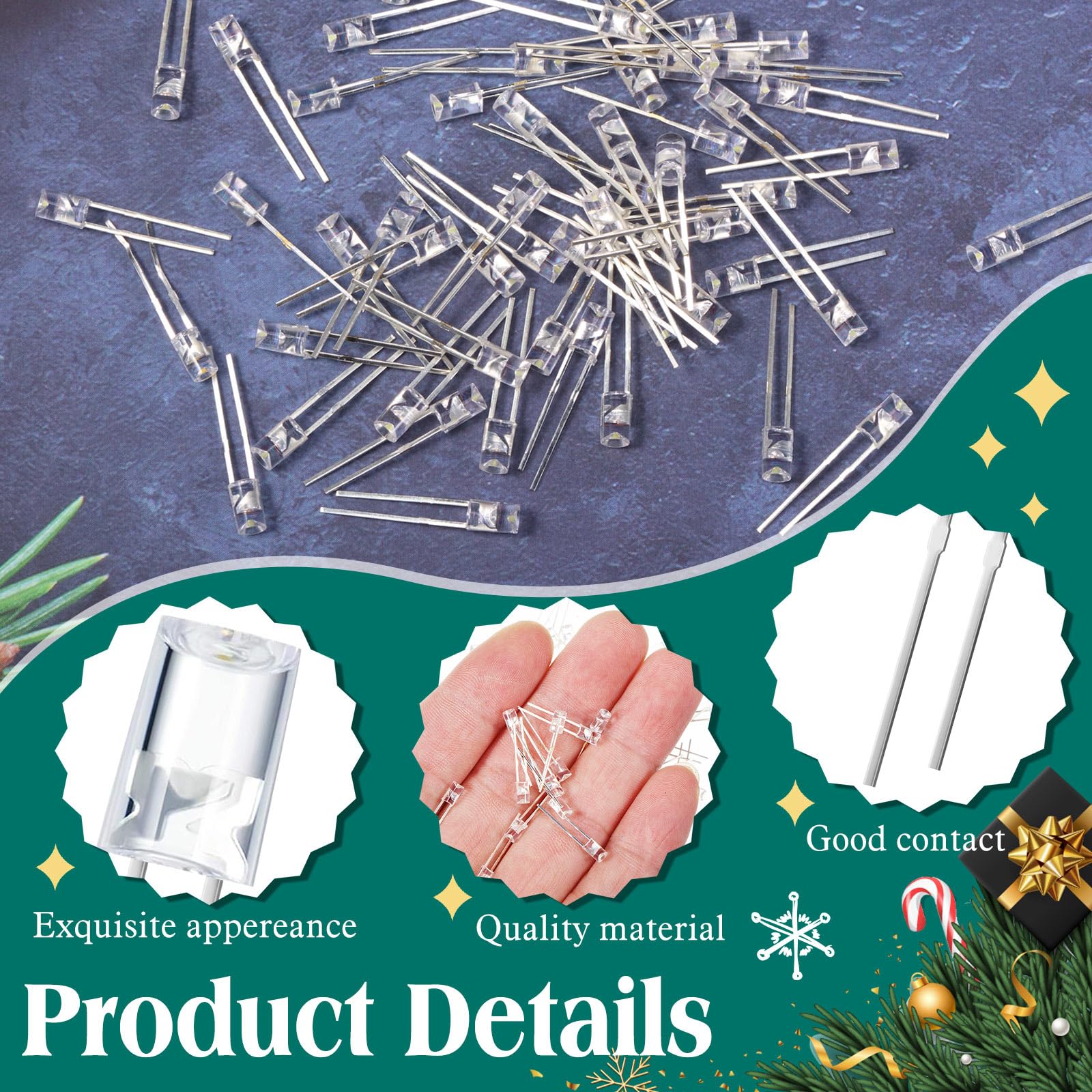 Honoson LED String Light Replacement Bulbs, 3mm, 3V, 0.06W, Energy Efficient, Cold White, 360 Pcs for Outdoor Festival Patio Garden Wedding