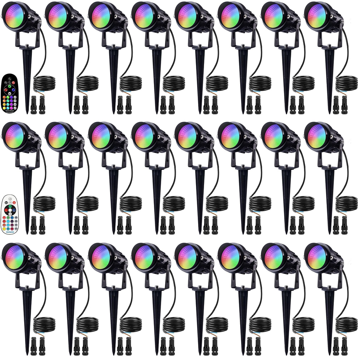 SUNVIE 12W LED Landscape Lights Low Voltage (AC/DC 12V) Waterproof Lan ...