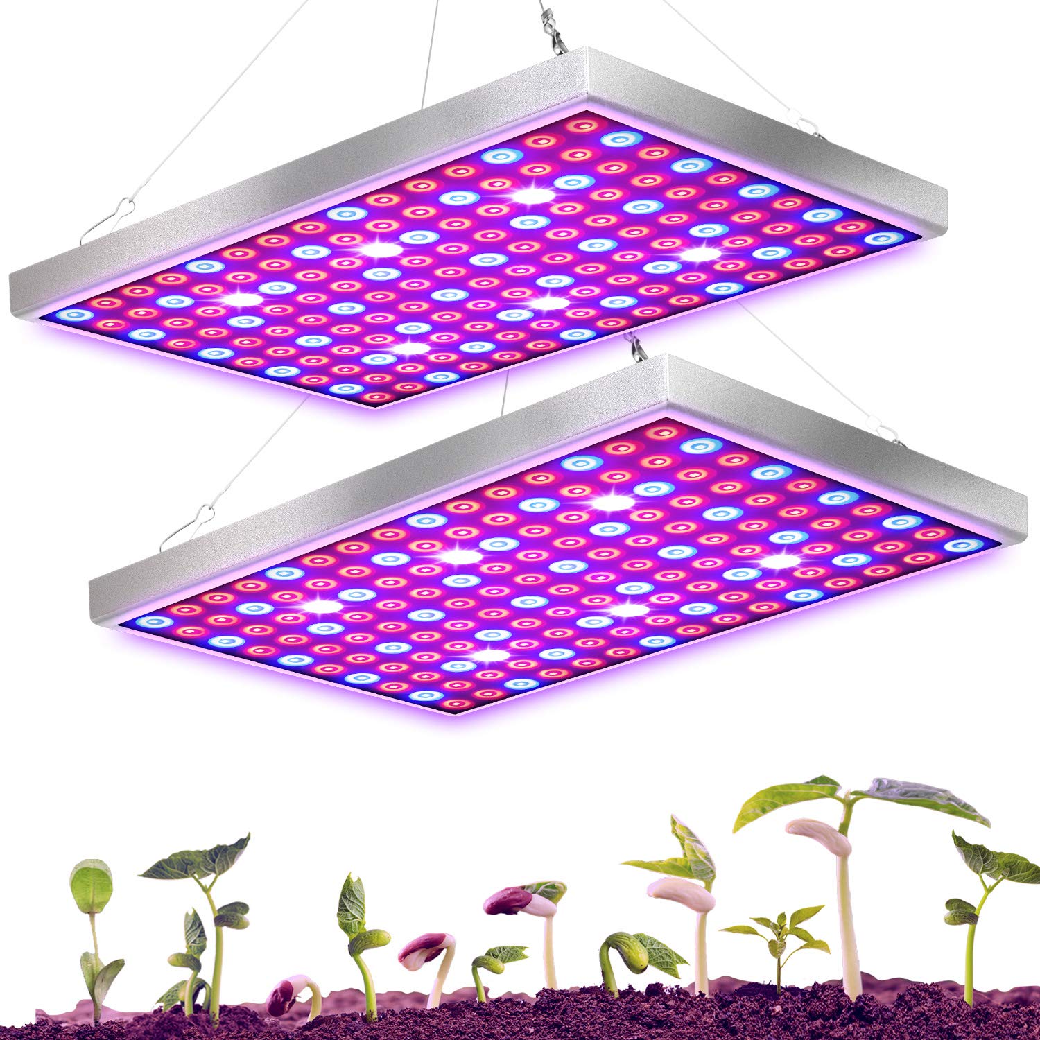 Diboys LED Grow Light for Indoor Plants, 45W Plant Lights Full Spectrum Panel Grow Light for Seedlings, Succulents, Micro Greens