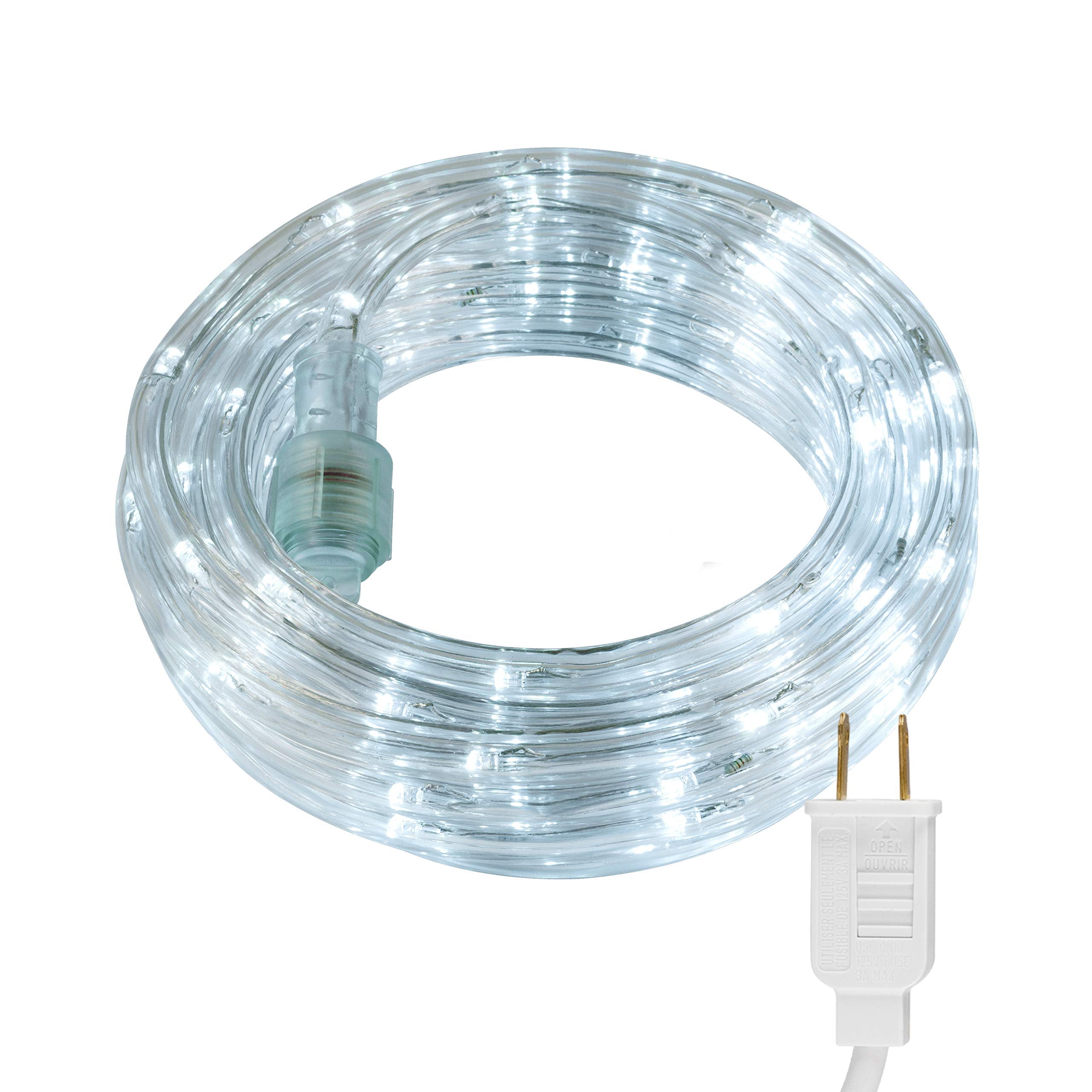 Ultrapro 16Ft Led Rope Lights, Cool White 5000K, Waterproof, Indoor/Outdoor String Lights