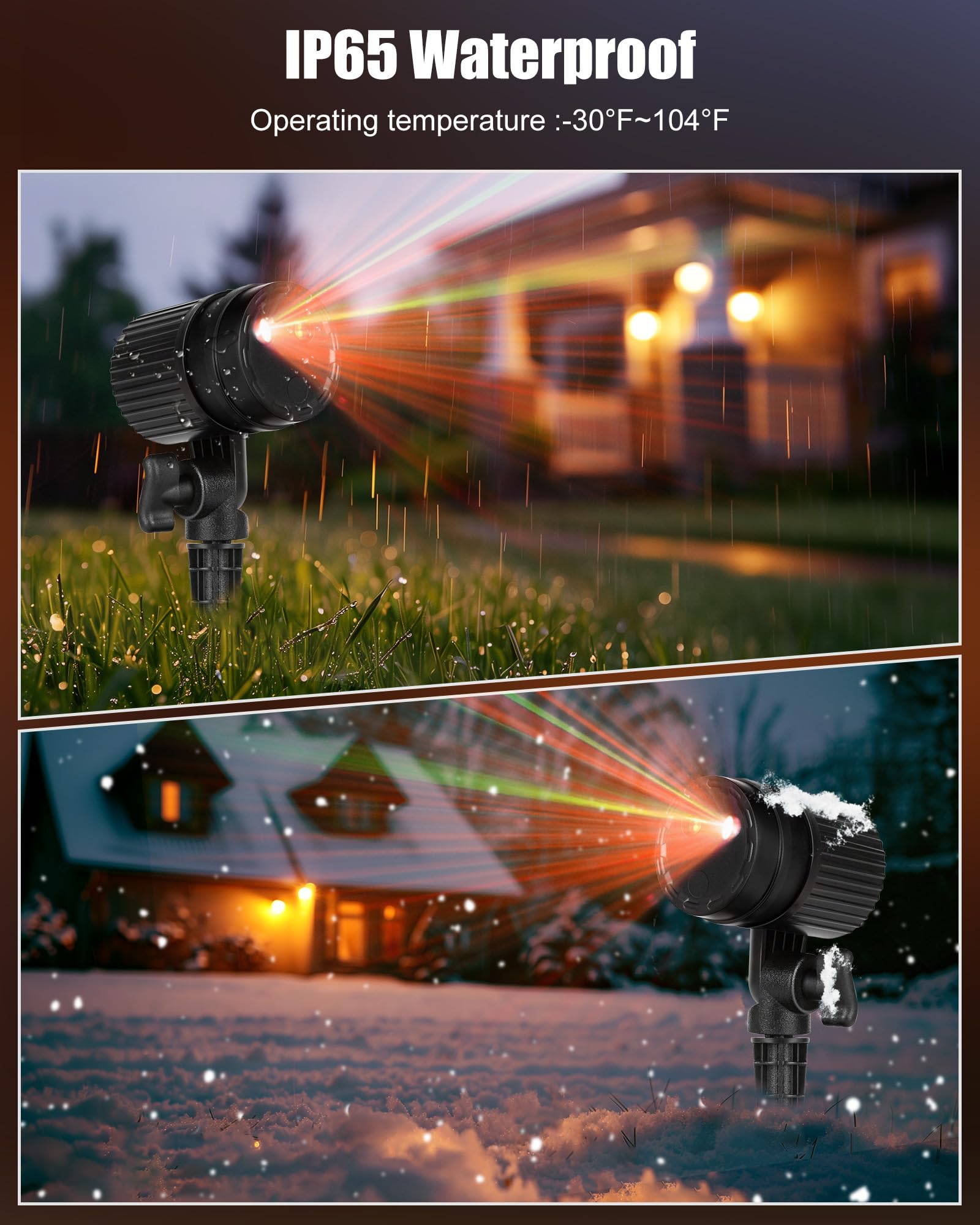 Minetom Christmas Lights Laser Projector Outdoor Waterproof 2 Pack Red and Green Model CXF-B100RG