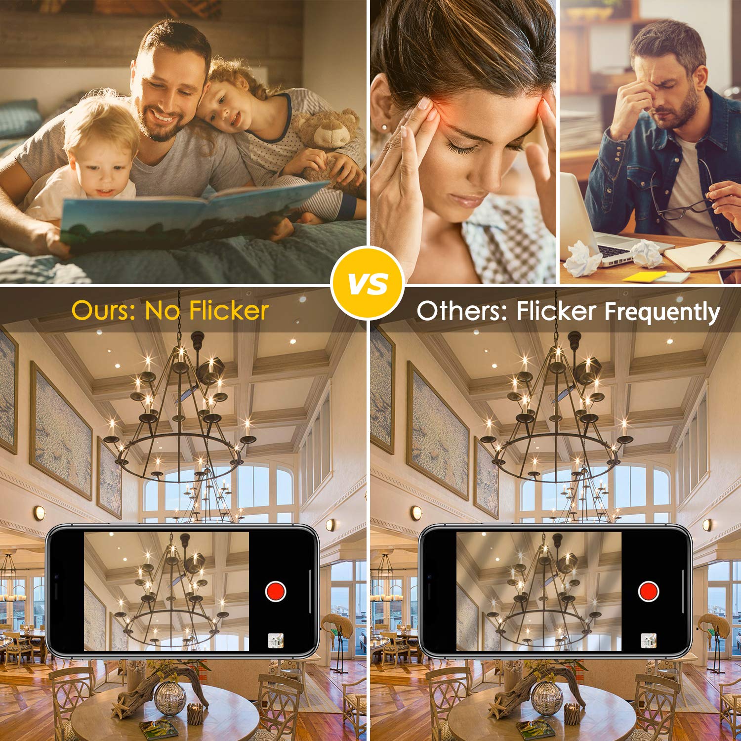Dimmable E12 Led Candelabra Bulbs 60W Equivalent, 2700K Soft Warm White, 600 Lumens B11 Candle Base 6W C35 Led Filament Vintage