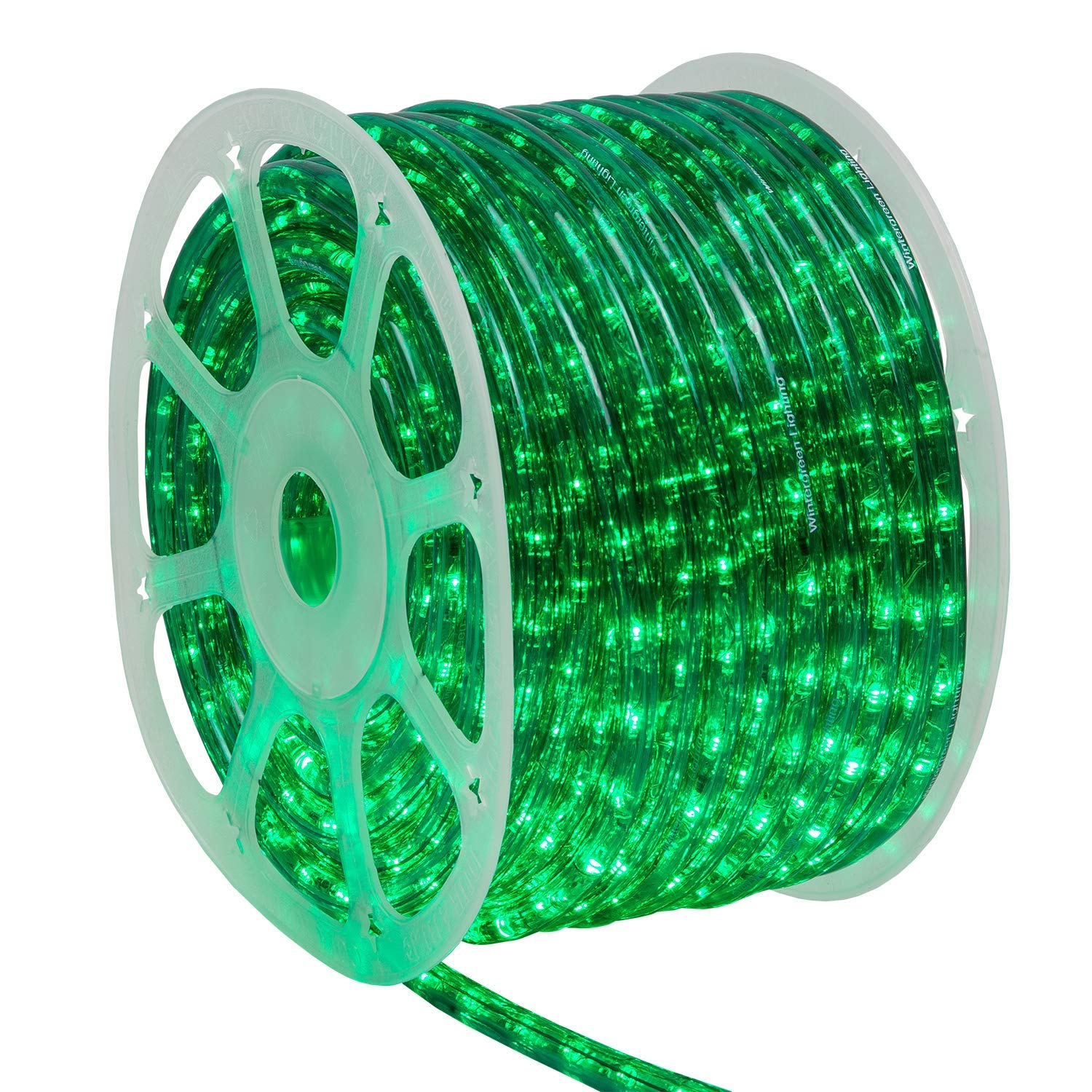 Wintergreen Lighting 150ft 1800 LED Heavy Duty Green Rope Light Kit, LED Flexible Light Rope String Light Outdoor – LED Light Rope Bedroom LED Light Rope, 120V, ½ Inch, 2-Wire