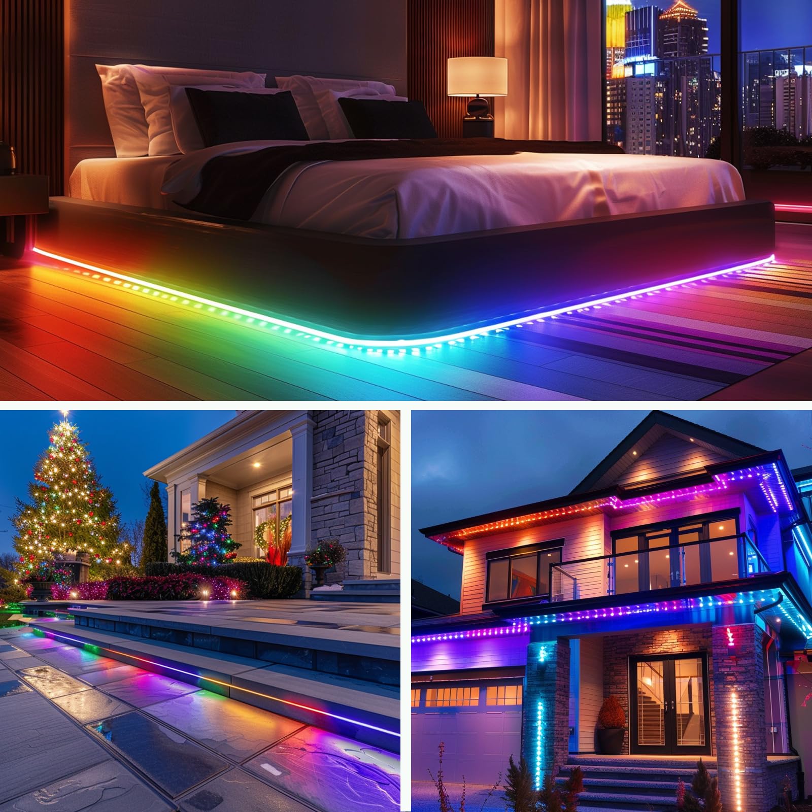 Solar Rope Lights 98Ft Waterproof 300Leds, Rechargeable Solar String Light With Remote Control,Outdoor Palm Tree Holiday Lights