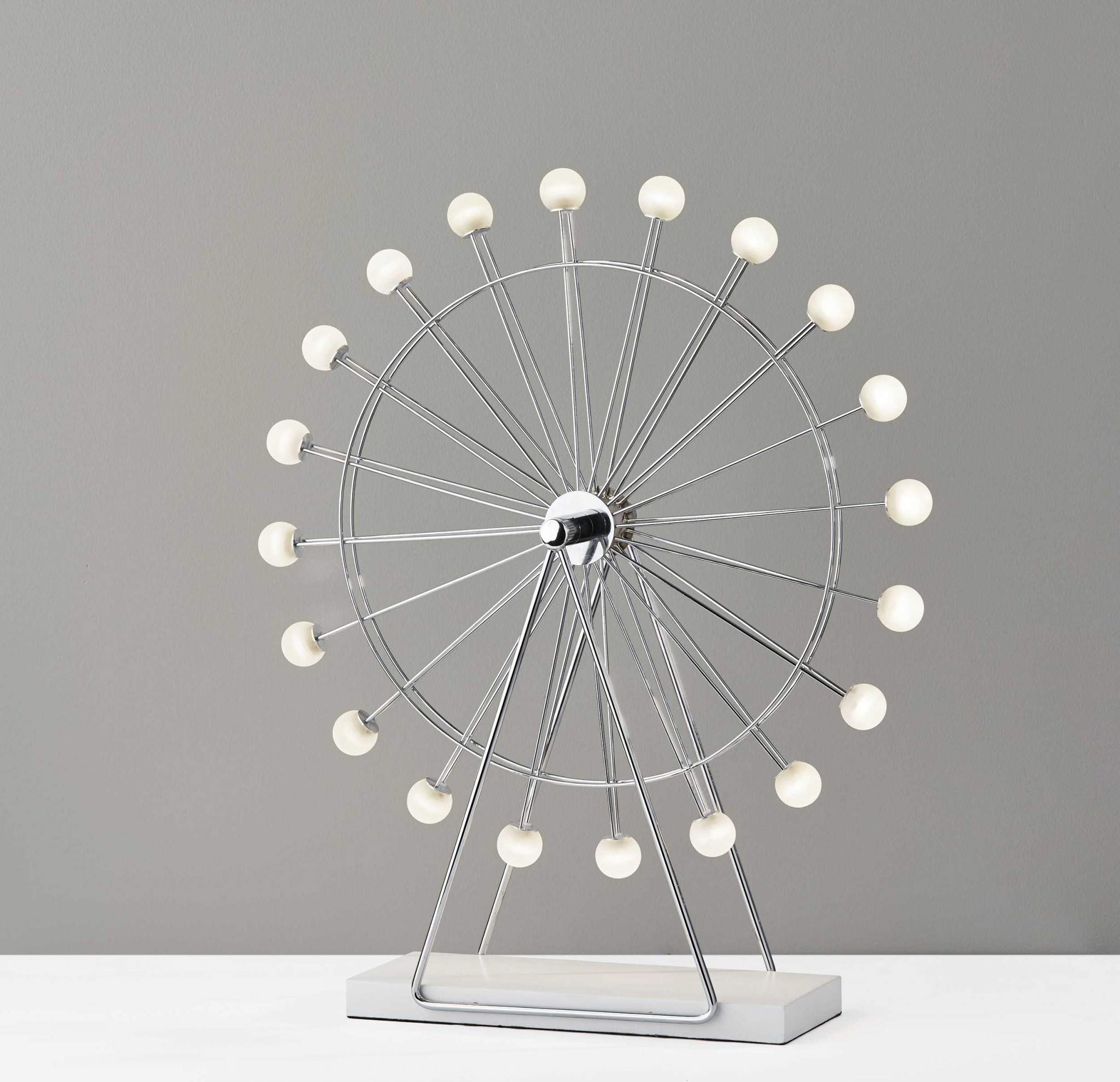 HomeRoots 22in LED Table Lamp, Off White Metal Base, Acrylic Globe Shade, Model HRF-372849