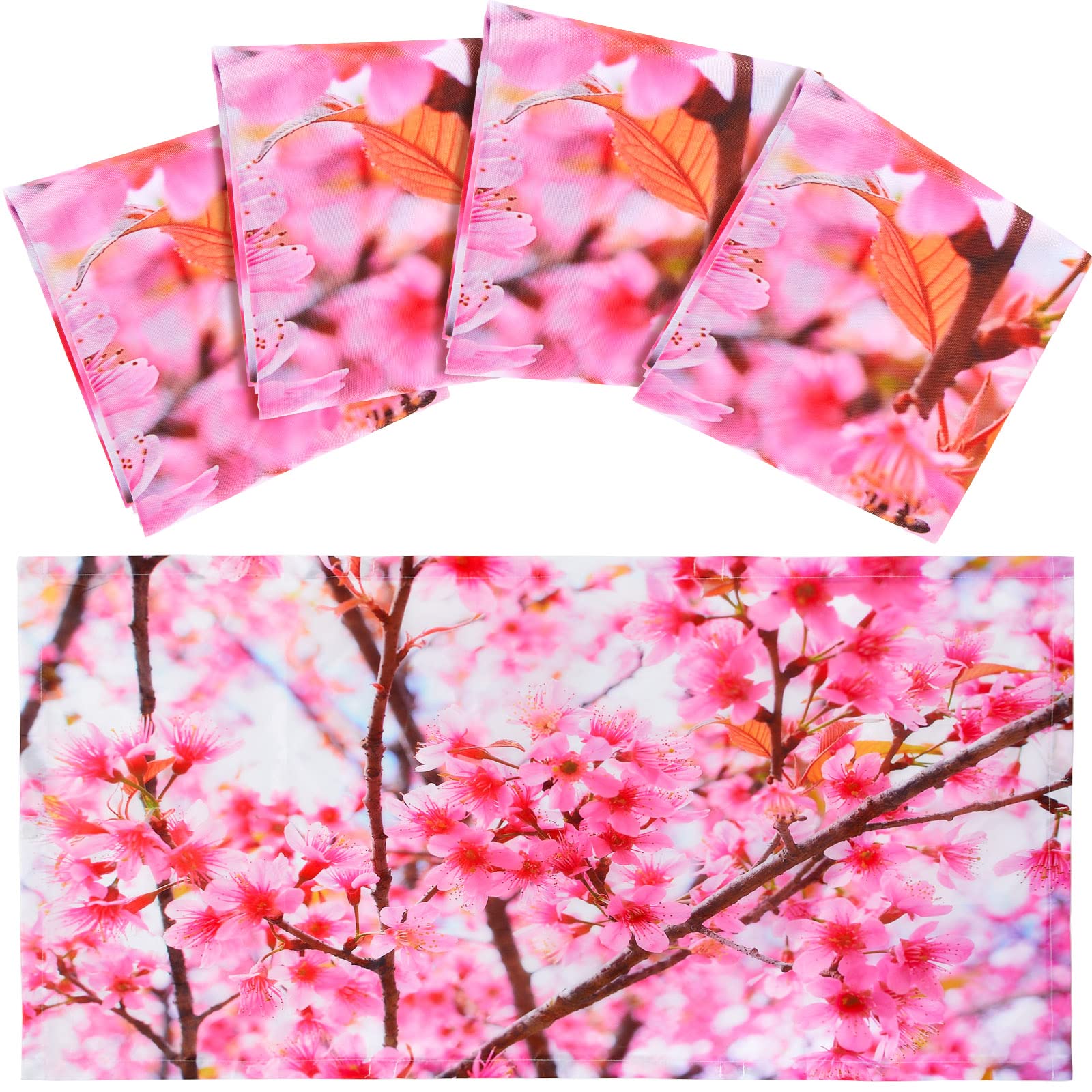 Hortsun Fluorescent Light Covers 4 Pack Magnetic Ceiling Shade Filters 4x2 Feet Cherry Blossoms