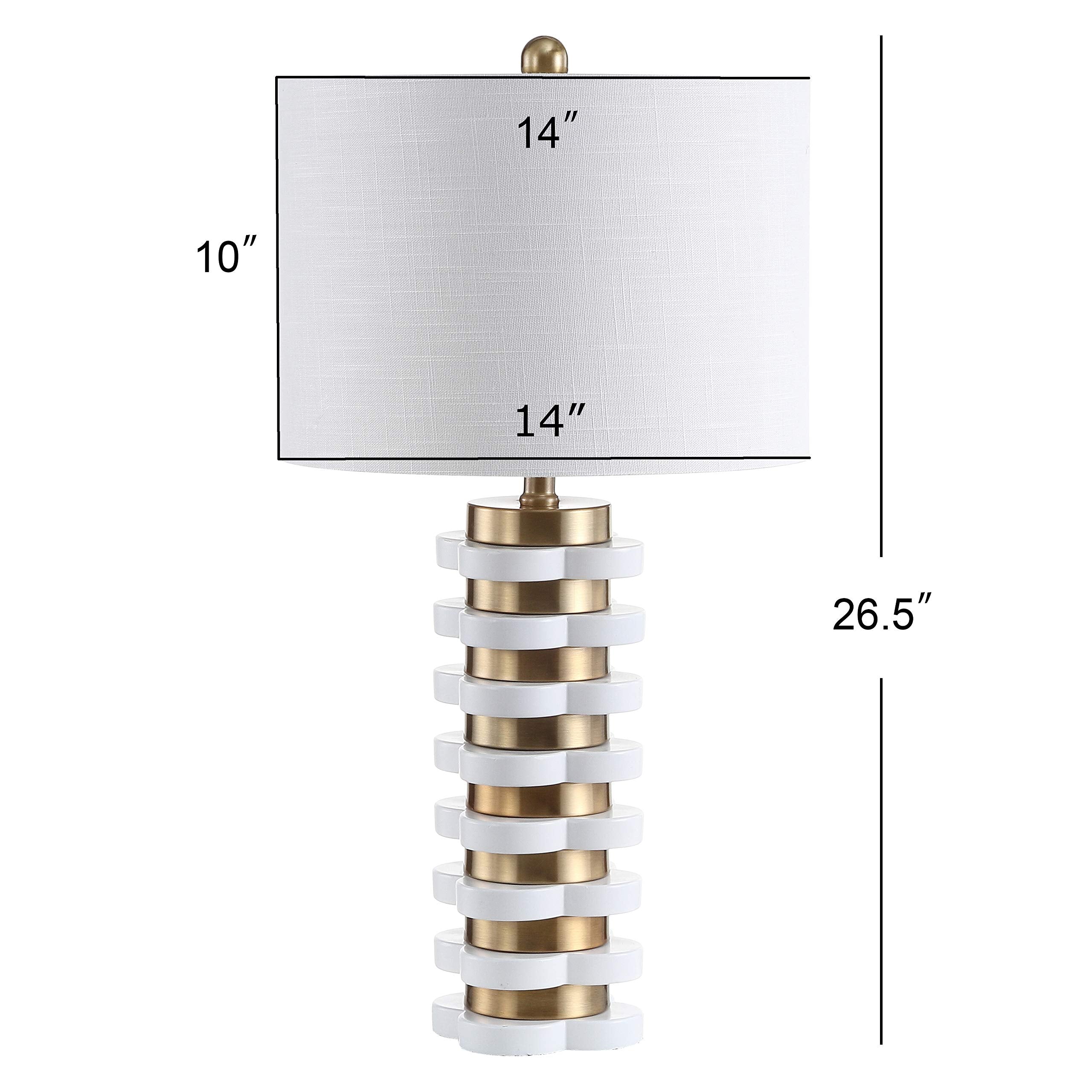 JONATHAN Y Wellington LED Table Lamp, 26.5in Resin, Brass Gold, Model JYL1010A, Contemporary Design for Bedroom, Living Room, Office