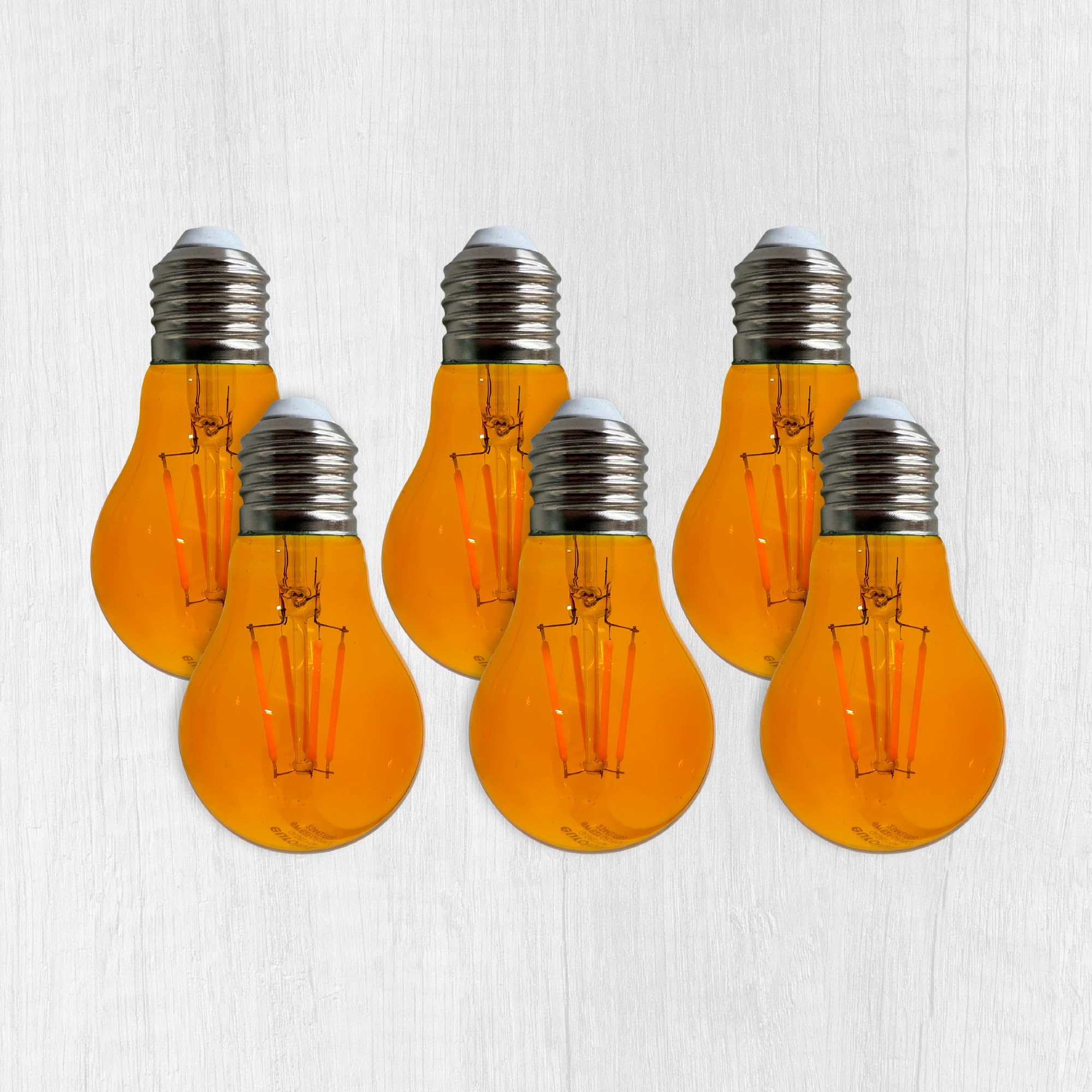 Whfialux A19 Edison Led Orange Filament Light Bulbs, 4W, Orange Colored Glass, E26 Base, Indoor, Outdoor, Porch, Decoration, Par