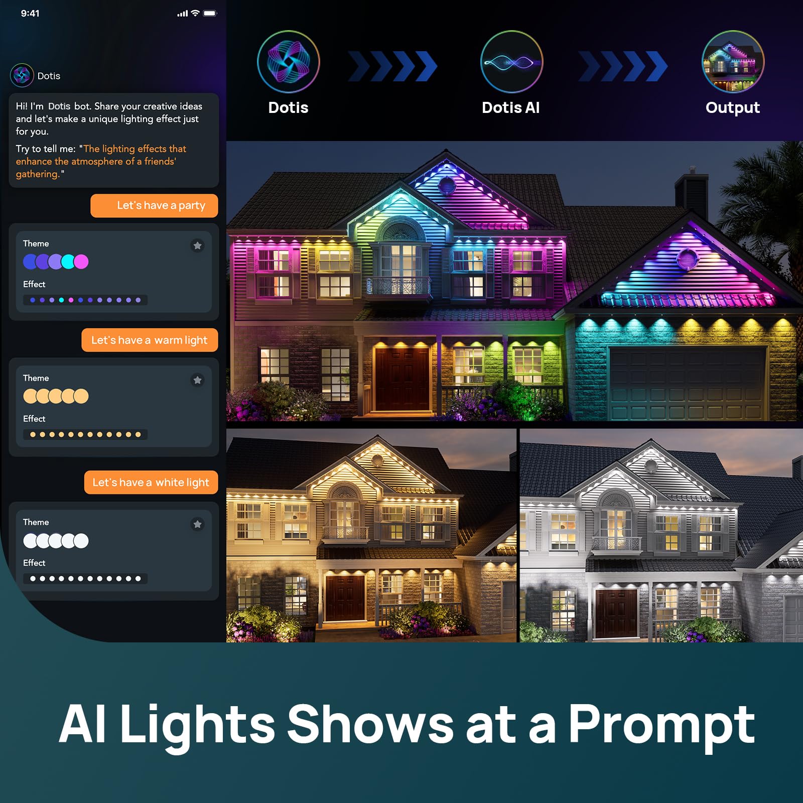 Linkind Permanent Outdoor Lights HP5,Smart AI RGBTW 150ft Christmas Lights, 85 Scenes Modes for Daily Holiday Christmas Decorati