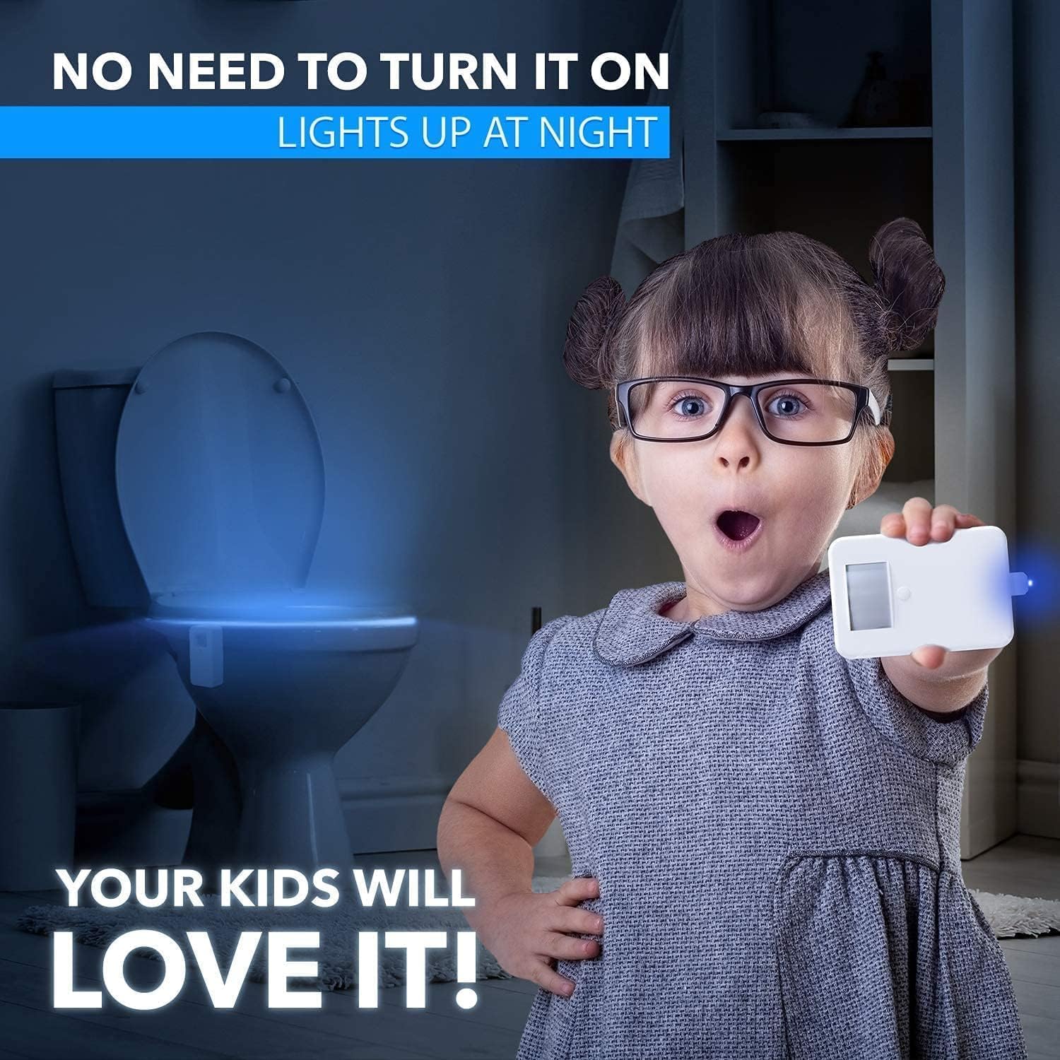 Chunace 4 Pack Toilet Night Light With Motion Activated Sensor, 16 Colors Led Nightlight Inside Bowl, Cool Stuff For Bathroom De