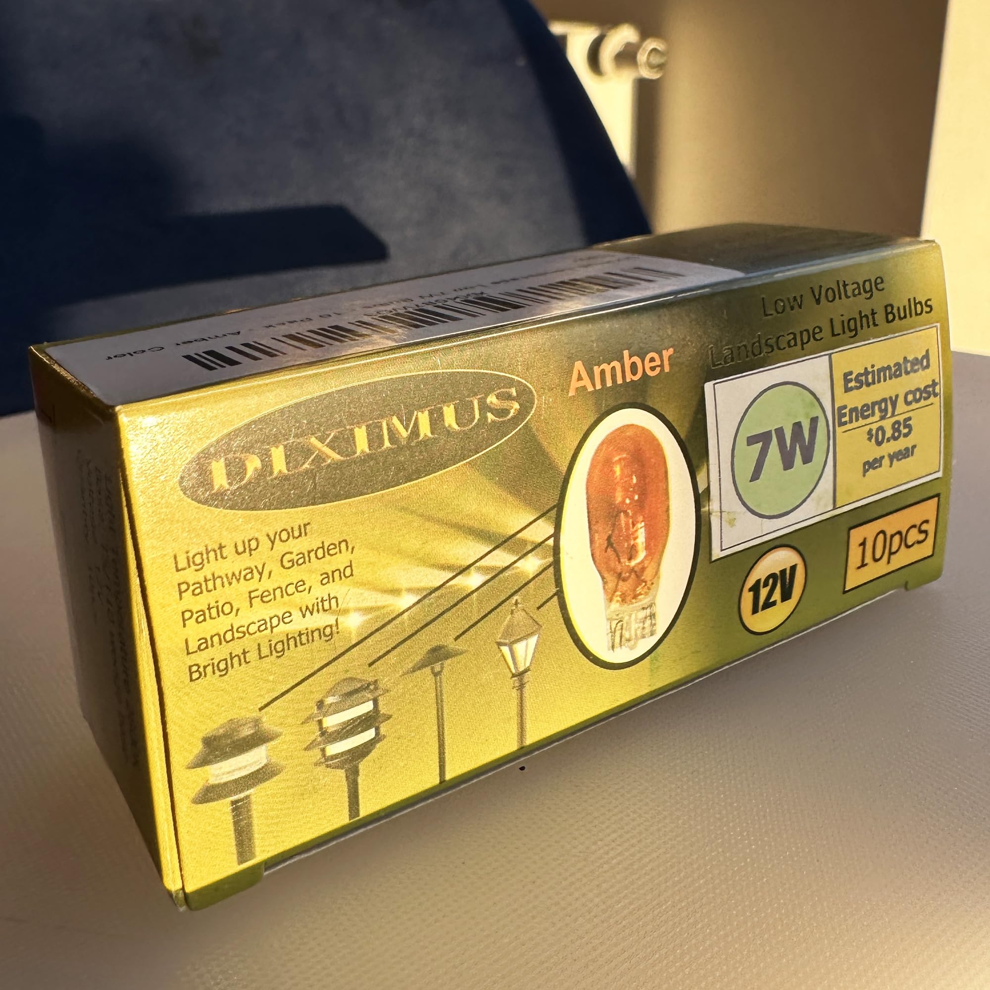 Diximus 12 Volt 7 Watt Amber Bulbs Low Voltage T5 Landscape Bulb - Landscape Light Bulbs - Low Voltage Landscape Light Bulbs - 1