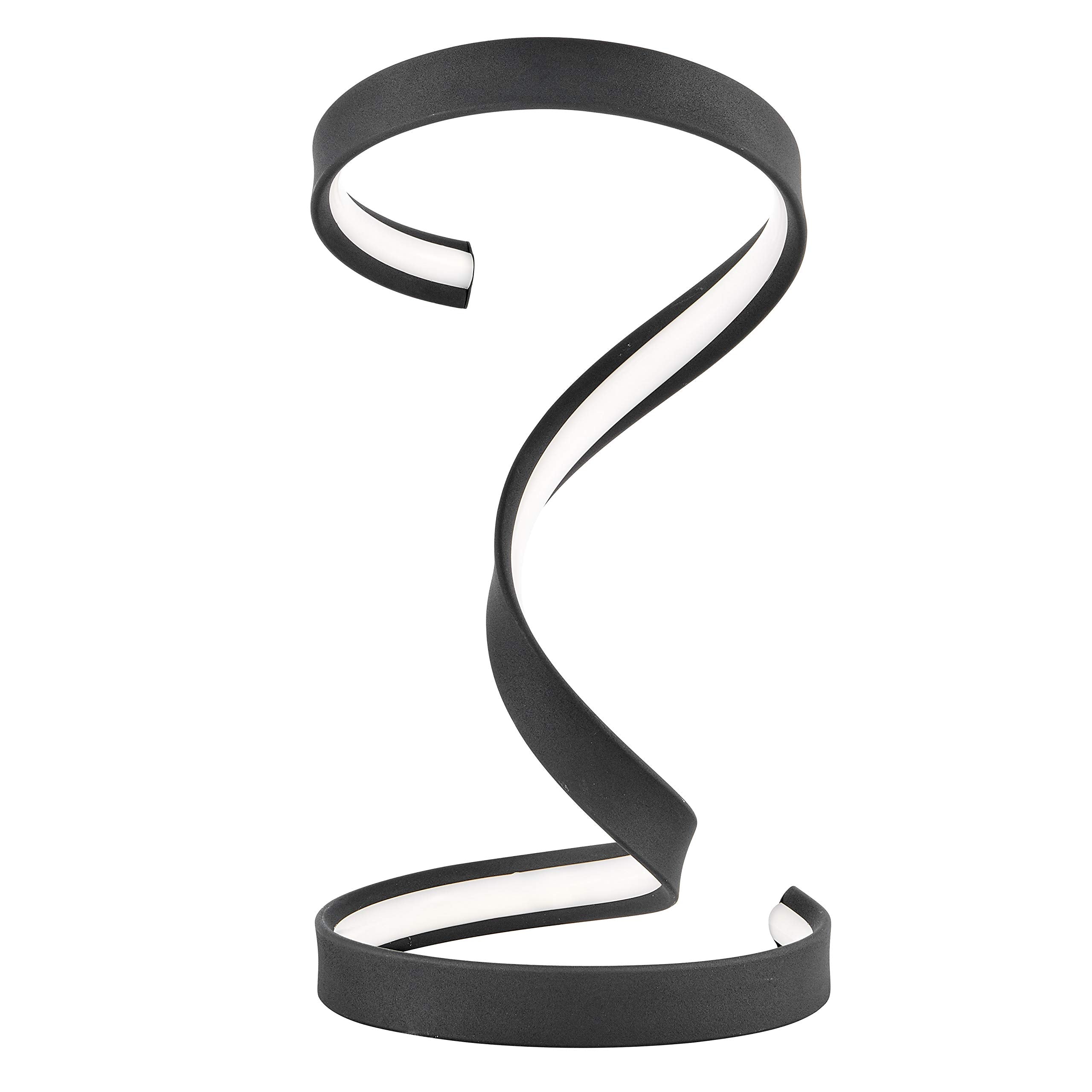 Finesse Decor LED Table Lamp Dimmable Curved Design, Black, Model TL-001-B, Metal Aluminum and Silicone