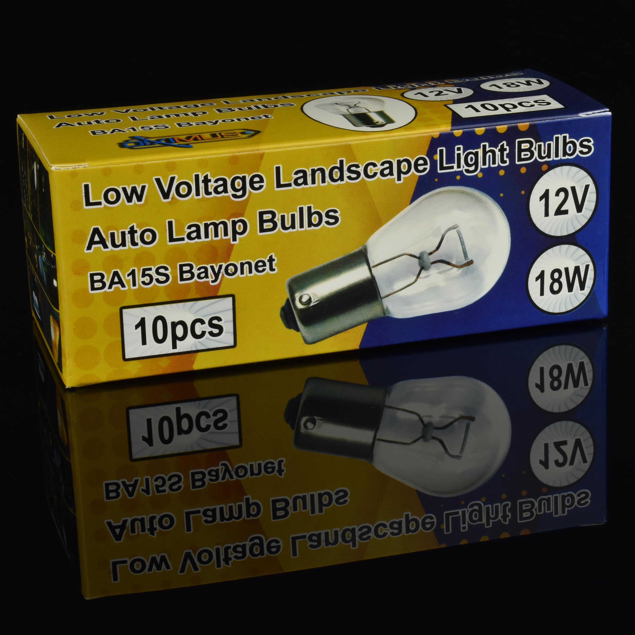 Diximus 10 Pack 1141 S8 Low Voltage Landscape Light Bulbs 12V 18W Ba15S Clear Glass