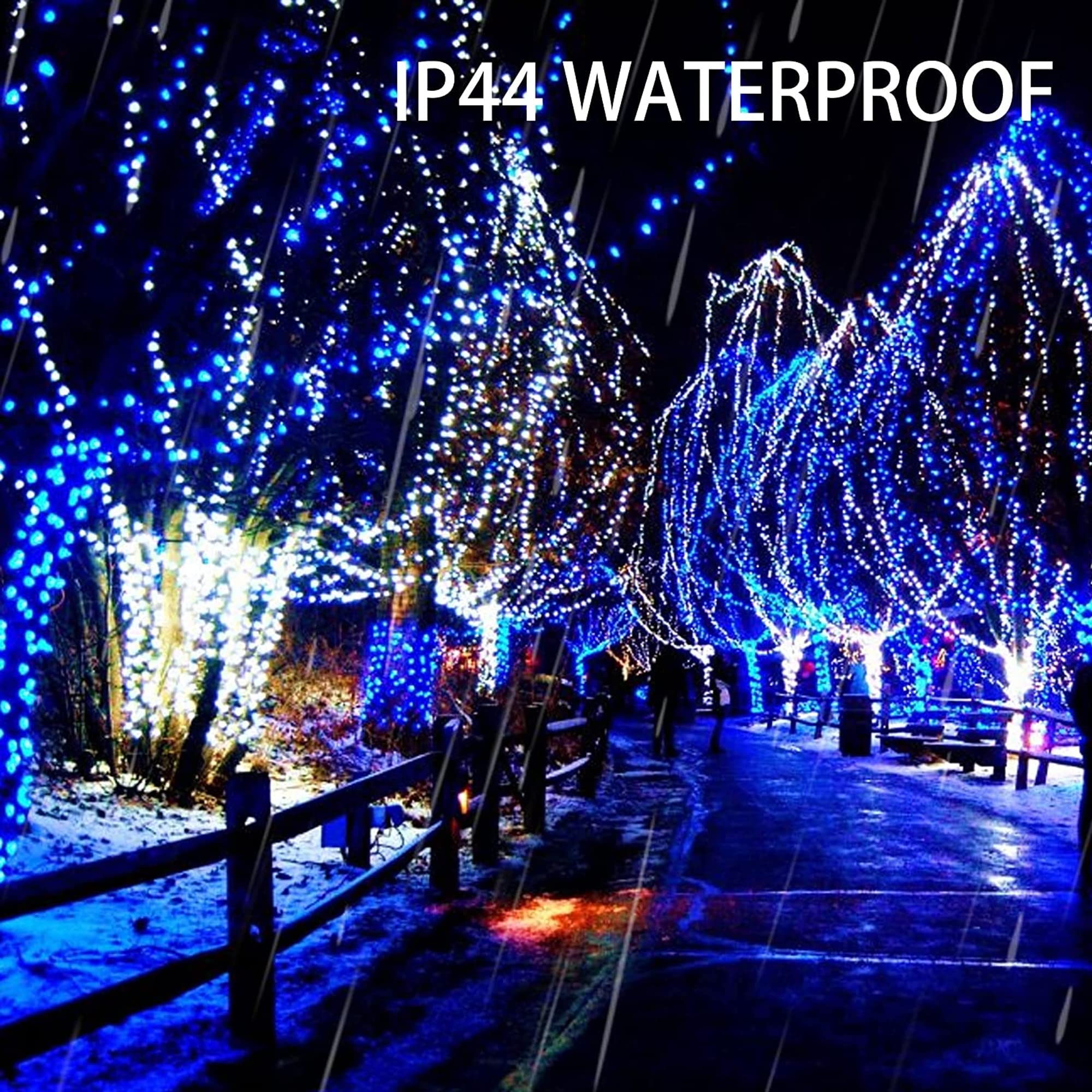 Dazzle Bright Christmas String Lights, 66FT 200 LED Connectable Green Wire 8 Modes String Lights, Waterproof Christmas Lights fo