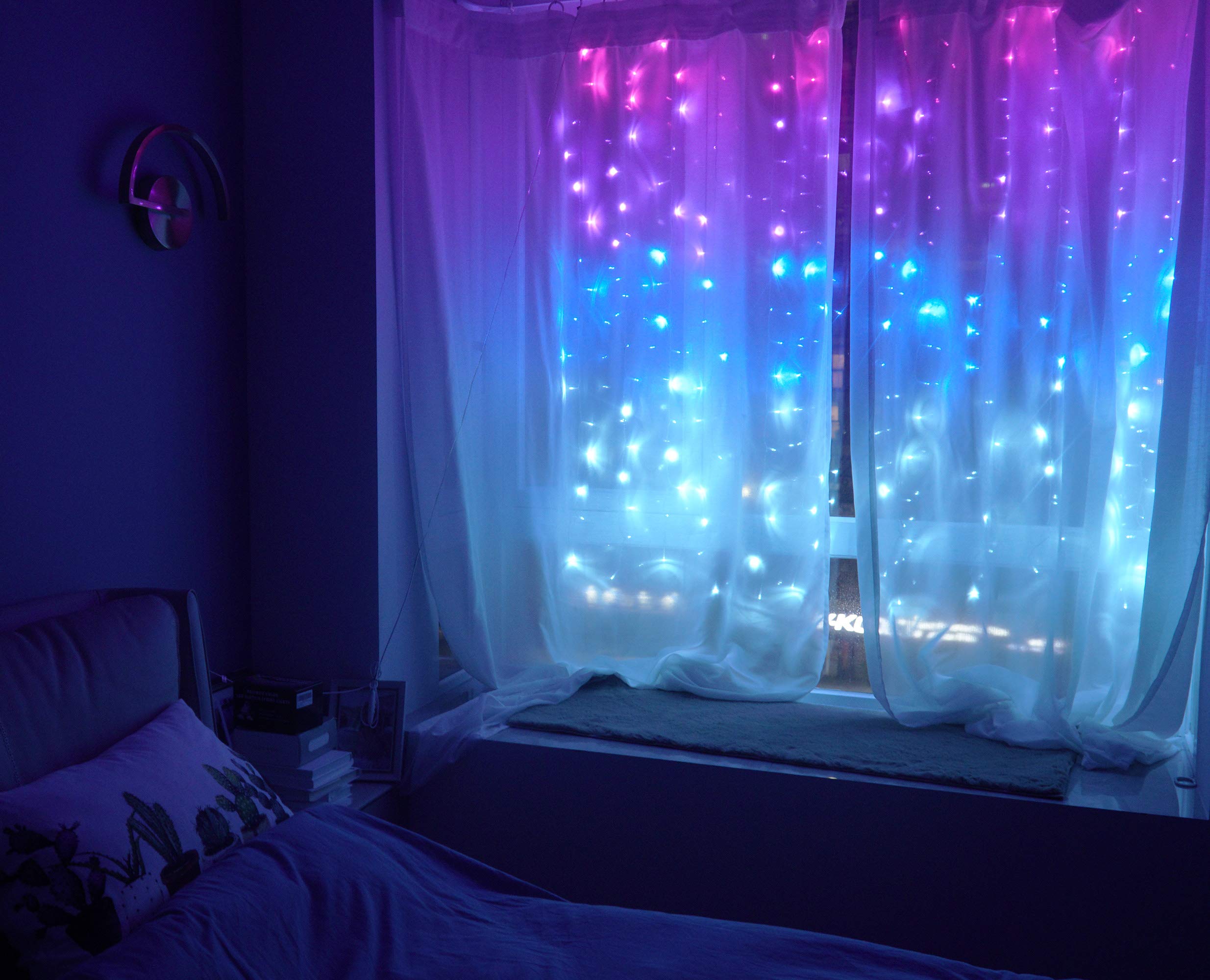 Ariswill Ombre Fairy Lights - Remote-Controlled LED String Lights for Girls Room, Purple Pink Teal Blue, Model 147929f4