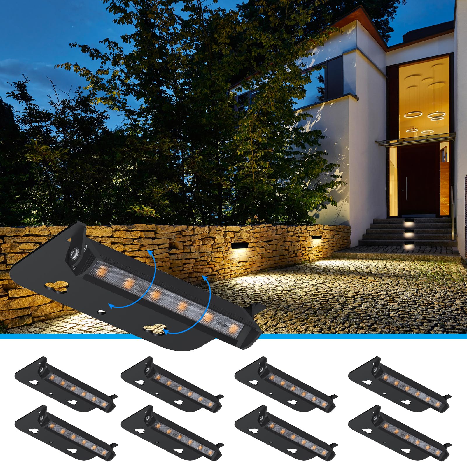 Modern 4inch 1.8W Hardscape Lighting,2700K Soft White Retaining Wall Lights,12V AC/DC Low Voltage Landscape Paver Lights,IP65 Wa