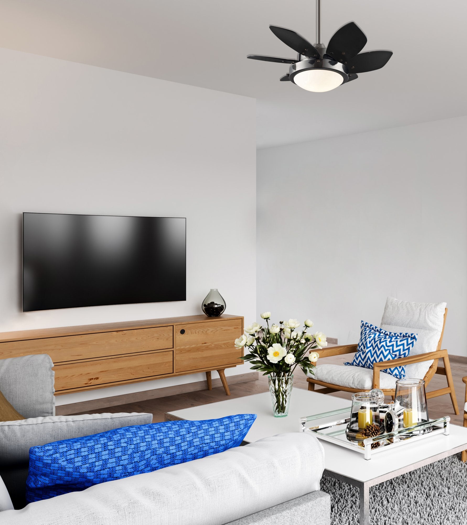 Westinghouse 7224300 Quince 24-Inch Gun Metal Indoor Ceiling Fan, Light Kit With Opal Frosted Glass