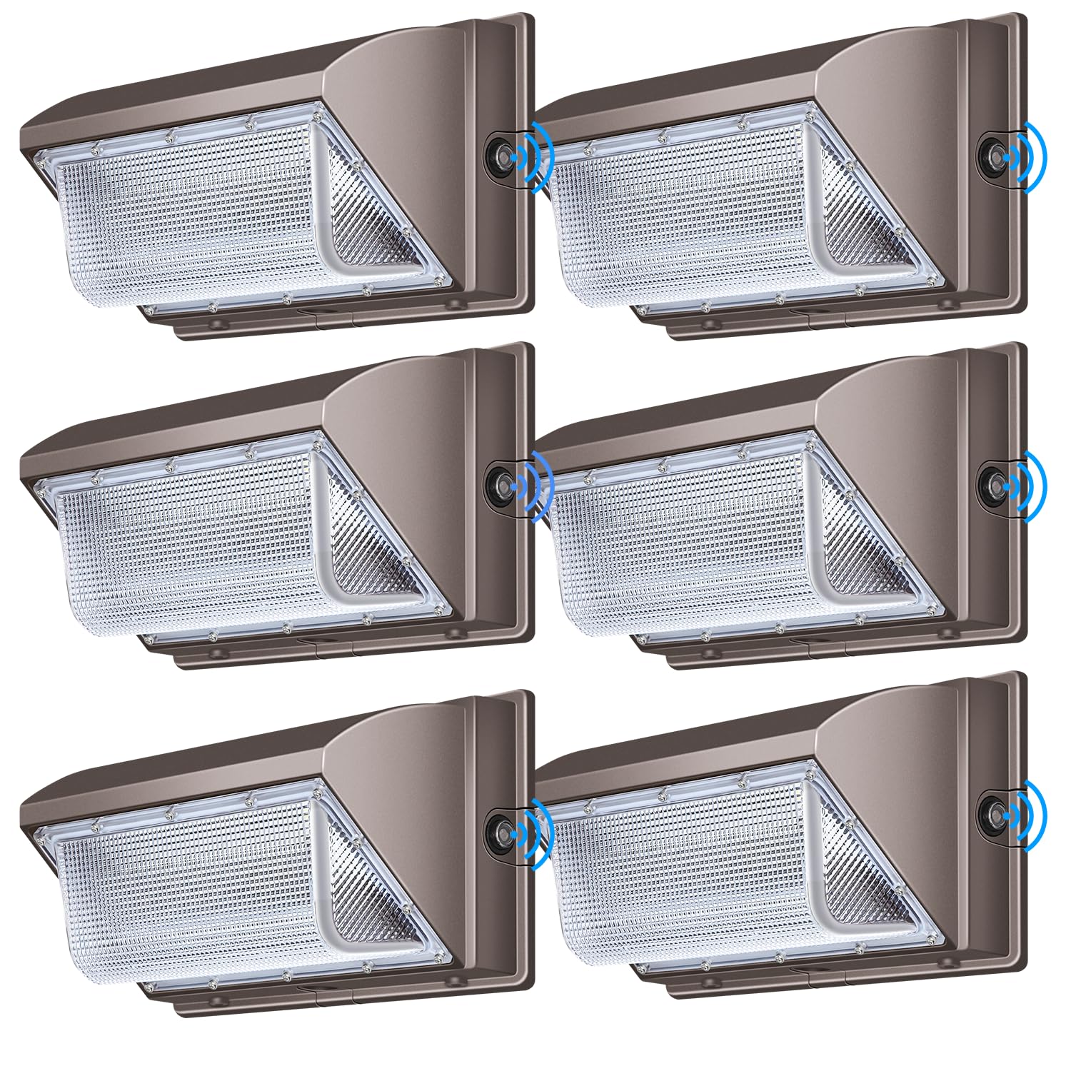 ledmo LED Wall Pack Light with Photocell  120W Dusk to Dawn Outdoor Commercial Security Lighting  5000K IP65 Waterproof 15840LM 6 Pack