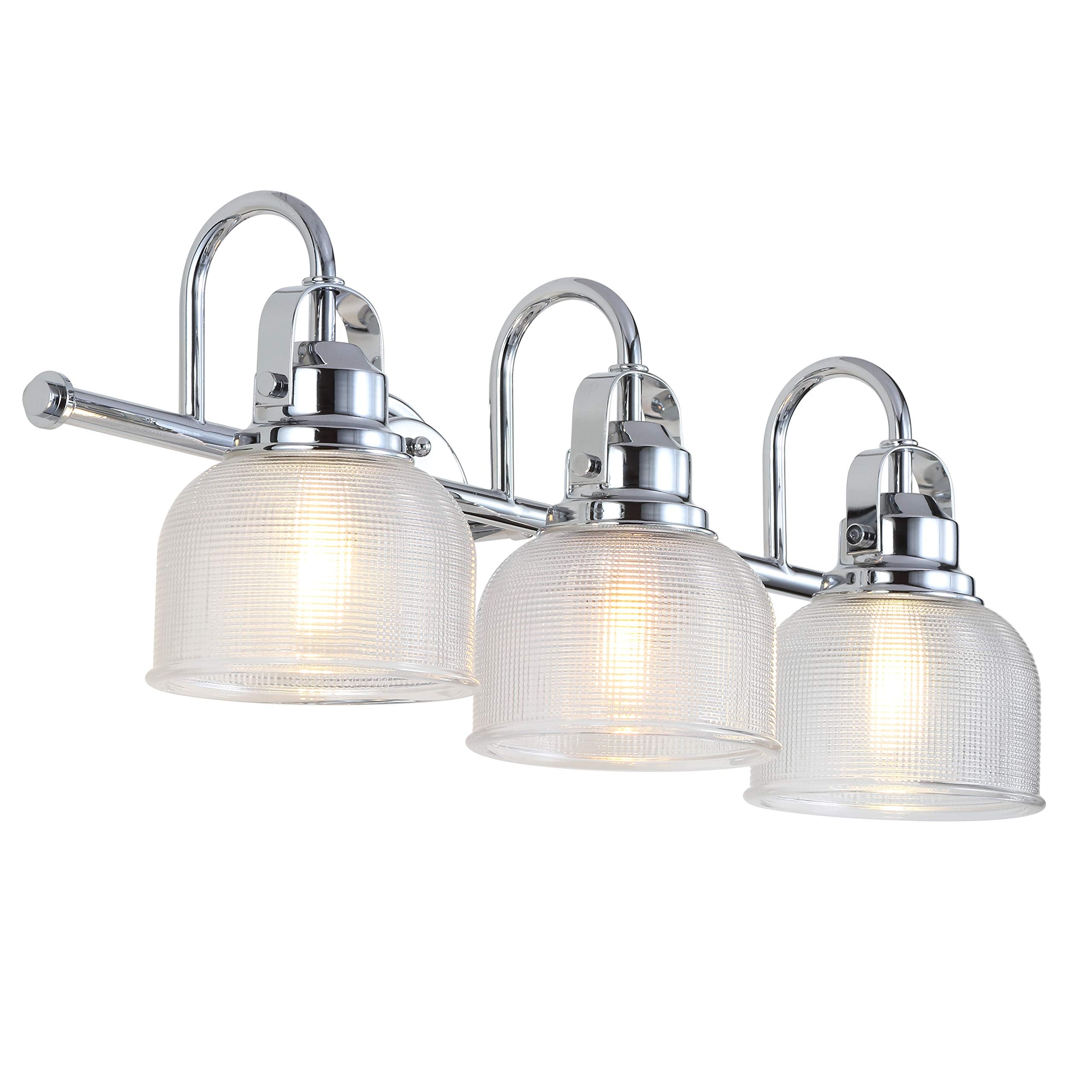 JONATHAN Y Virginia 3-Light LED Vanity Light, Metal/Glass, Chrome, Model JYL7409A