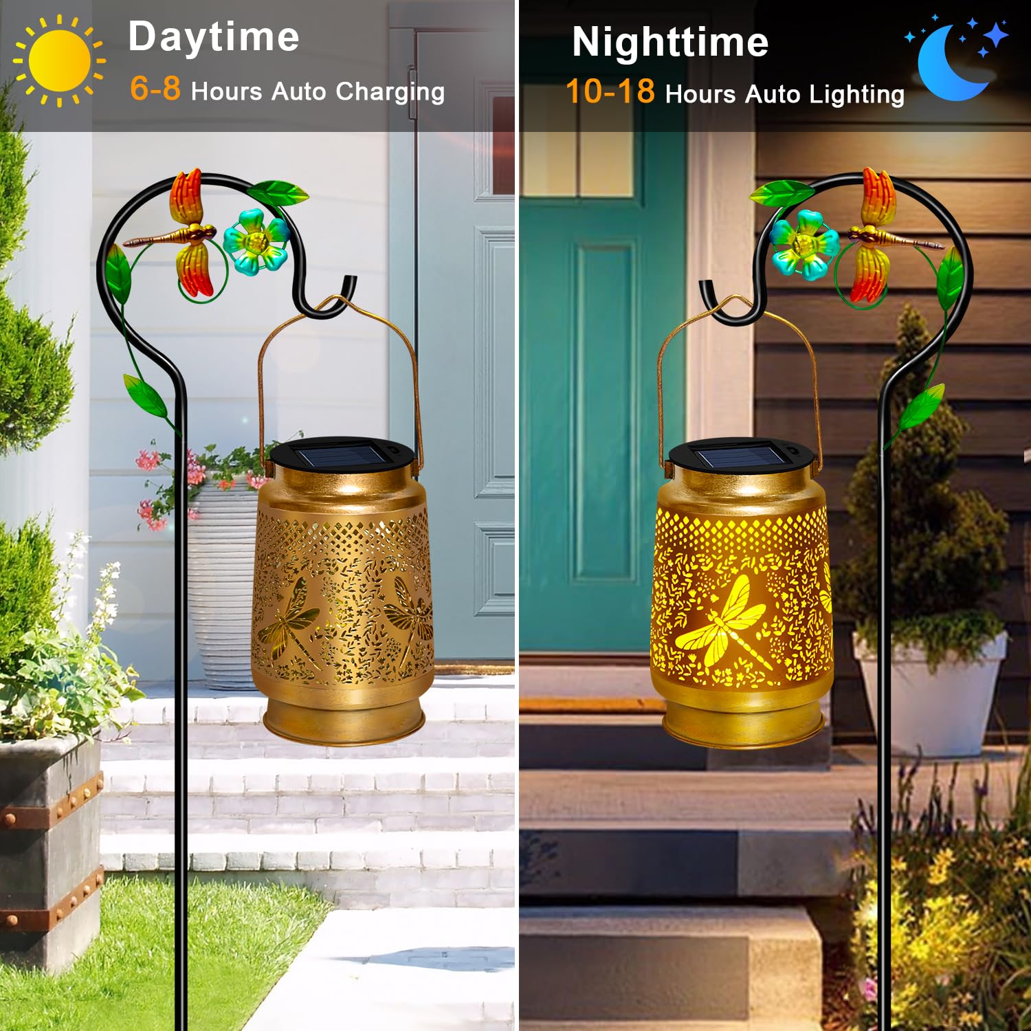 Tedof Solar Lanterns Outdoor Waterproof,Dragonfly Solar Lights Garden Decor Gifts For Mom Women Grandma Decoration Outside For Y