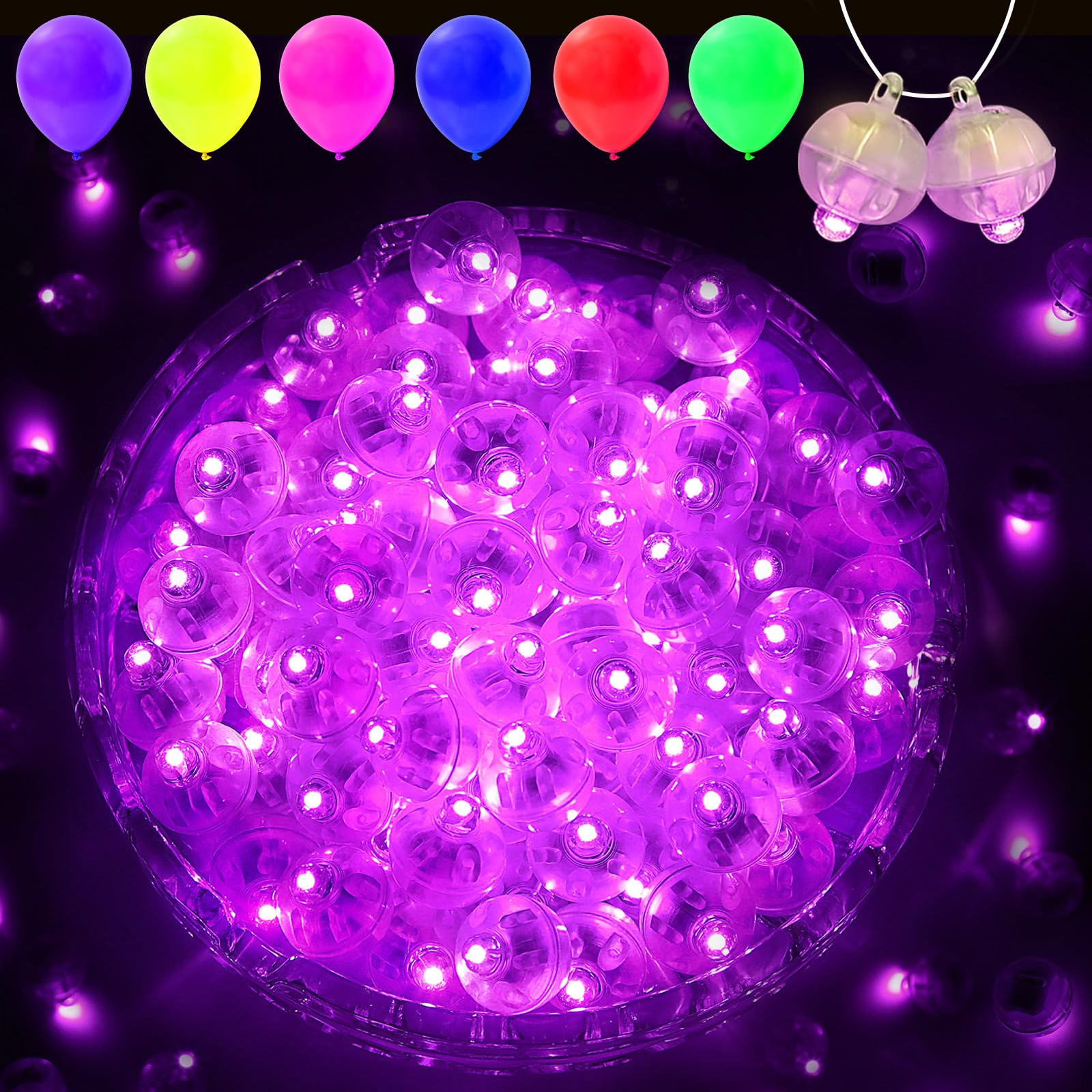 Pozzolanas 50Pcs Mini Led Lights With Hook, Waterproof Round Tiny Led Light For Party Decorations Neon Party Light, Pink-Blinkin