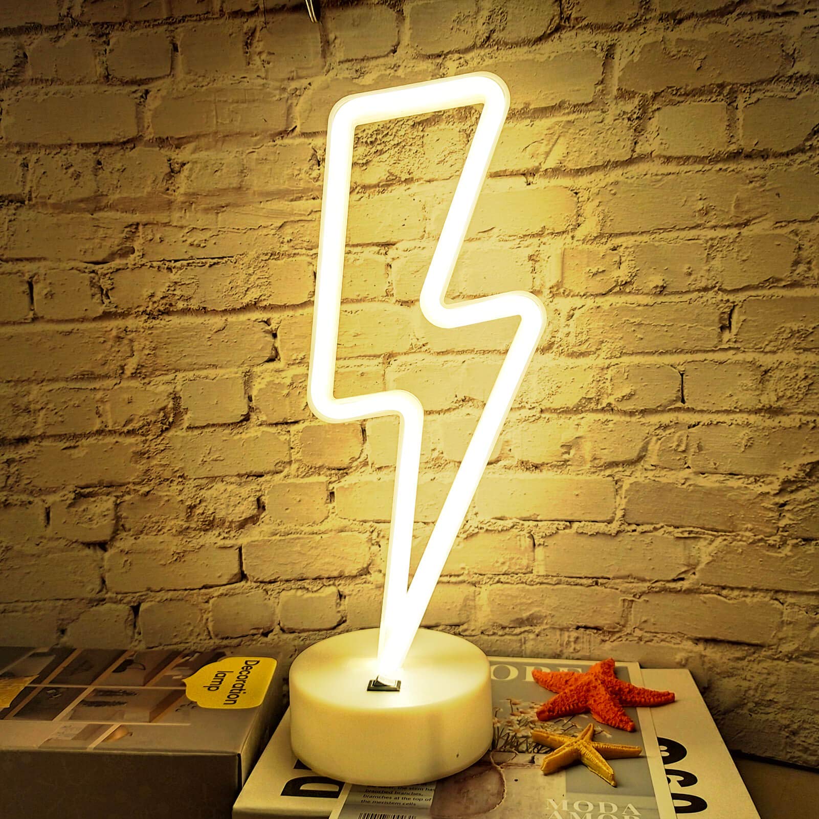 Vifulin Neon Sign Lights - Warm White Usb/Battery Powered Led Room Decor For Teen Girls, Cute Bedroom Gift With Holder