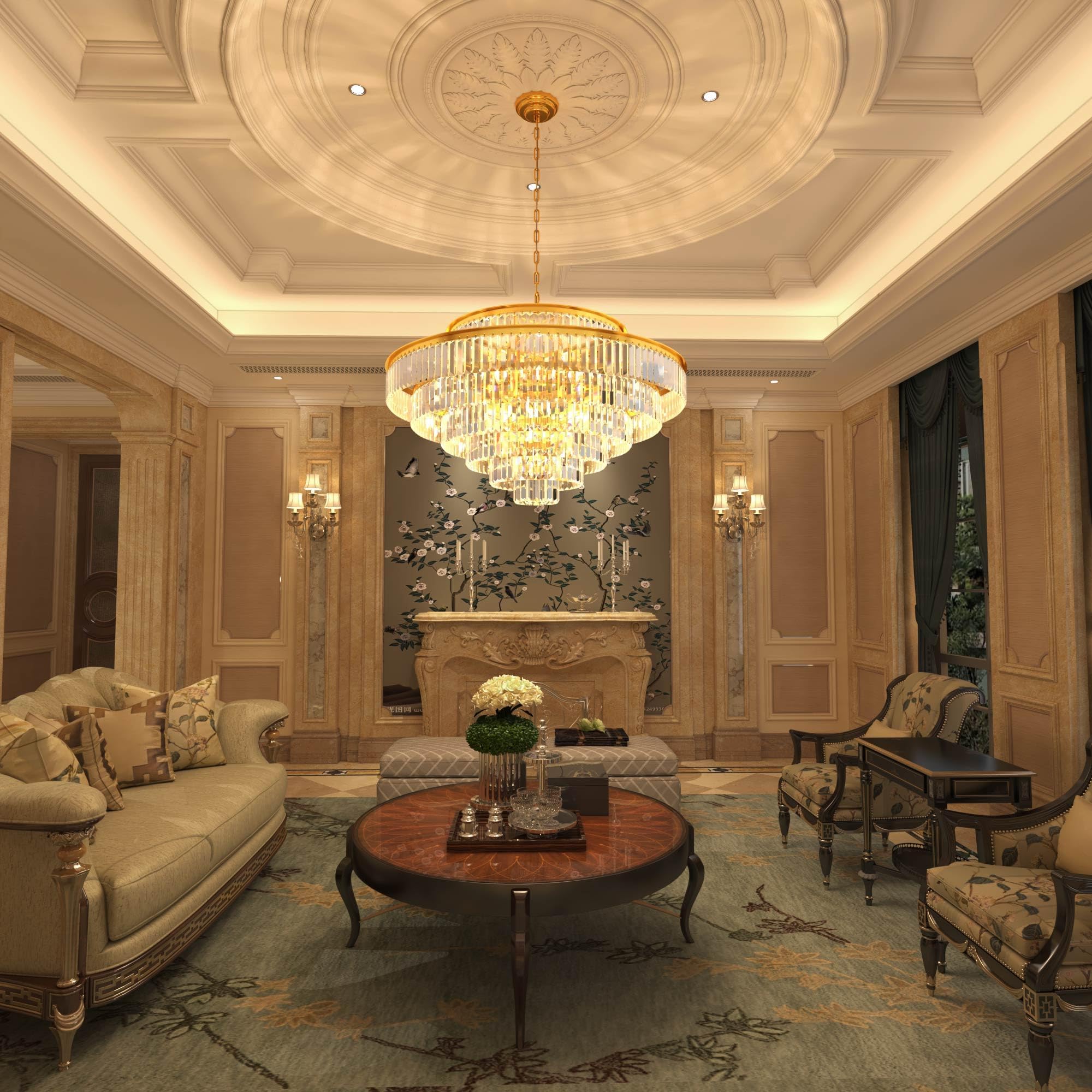 GMlixin Large Crystal Chandeliers Gold Chandelier Luxury Pendant ...