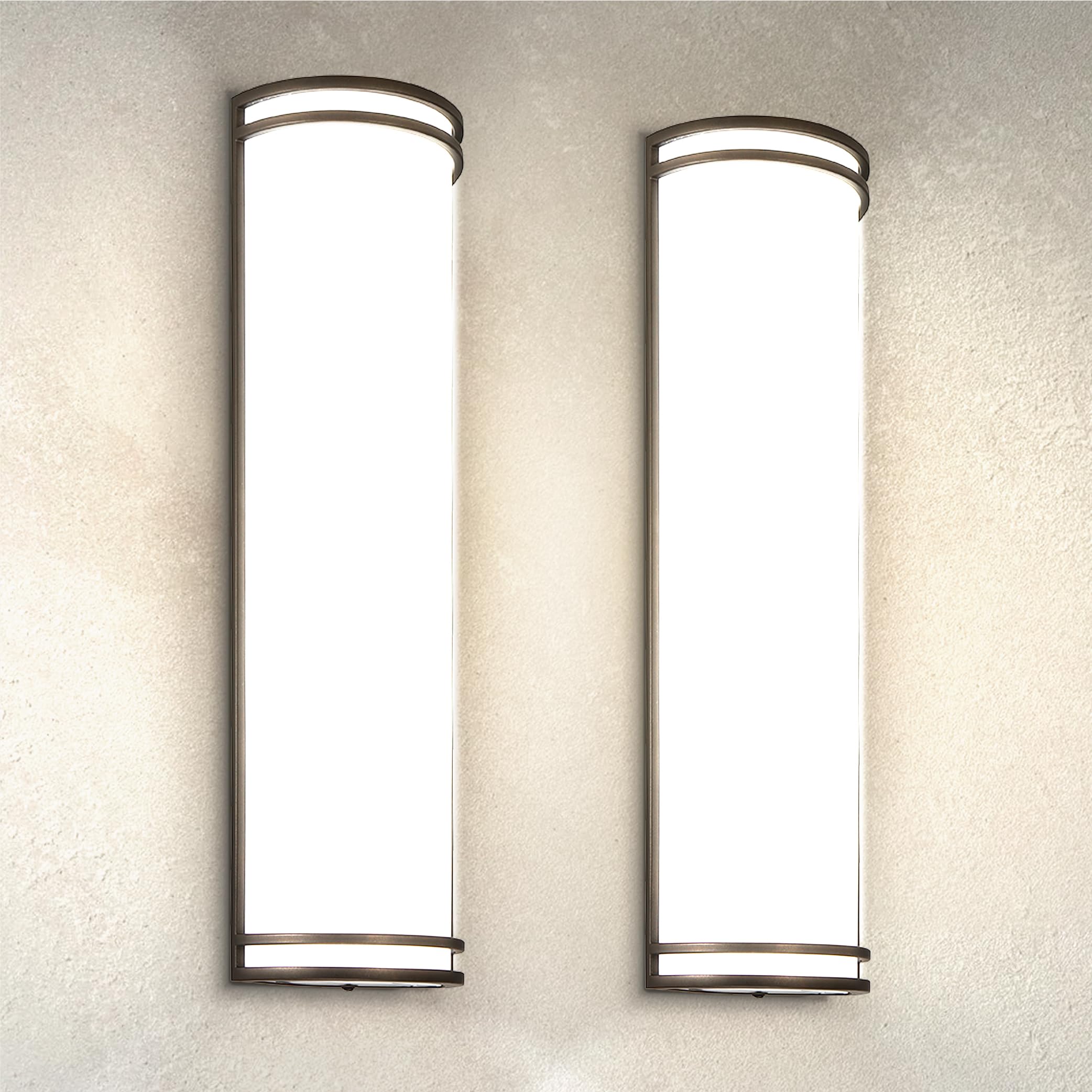 ASD LED Outdoor Wall Mount Light Fixture, 25W Dimmable, 24 Inch, Oil Rubbed Bronze, 120-277V, 2 Pack, Model A-LWS21M