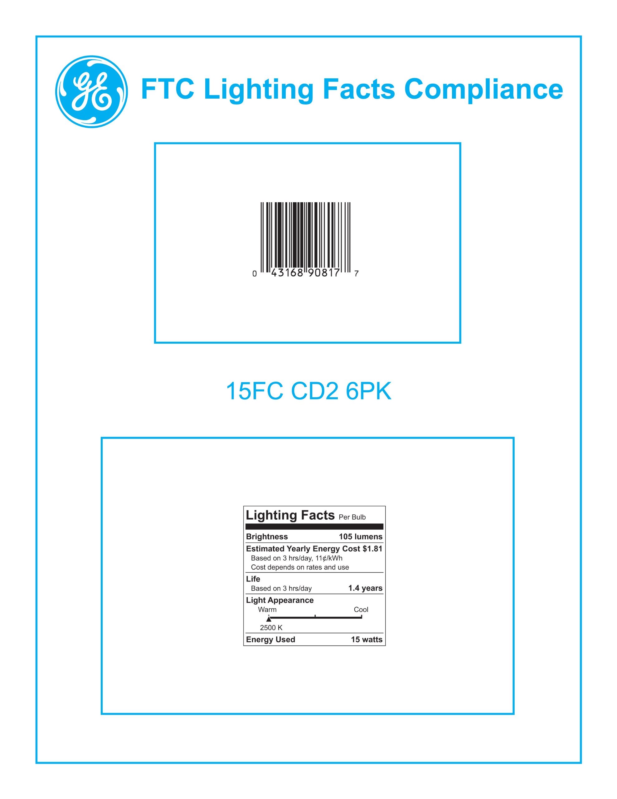 Ge 48395 Light Bulb, 15 Watts, Crystal Clear, 2