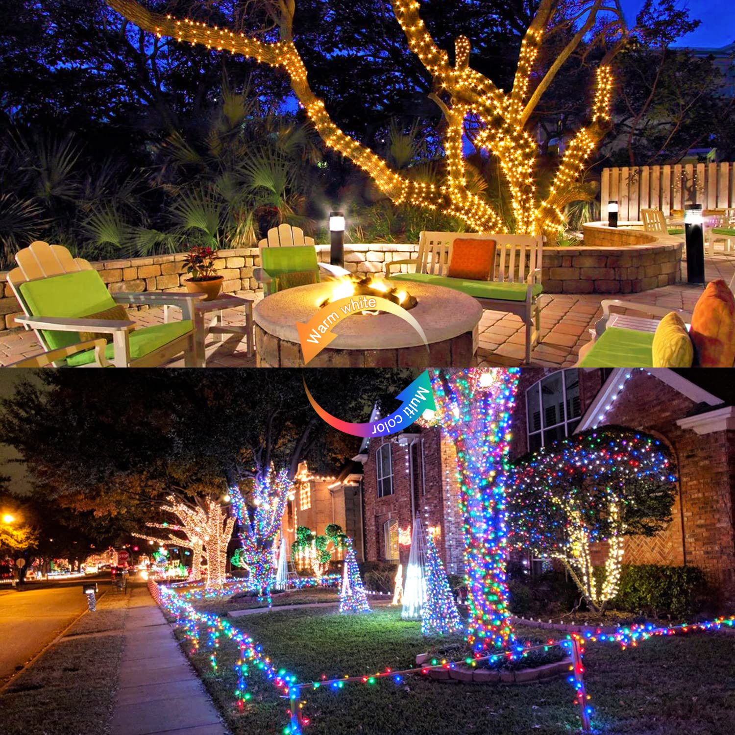 JMEXSUSS 33ft LED String Lights, 100 Color Changing Modes, Remote Control, Waterproof for Indoor/Outdoor Christmas Decor