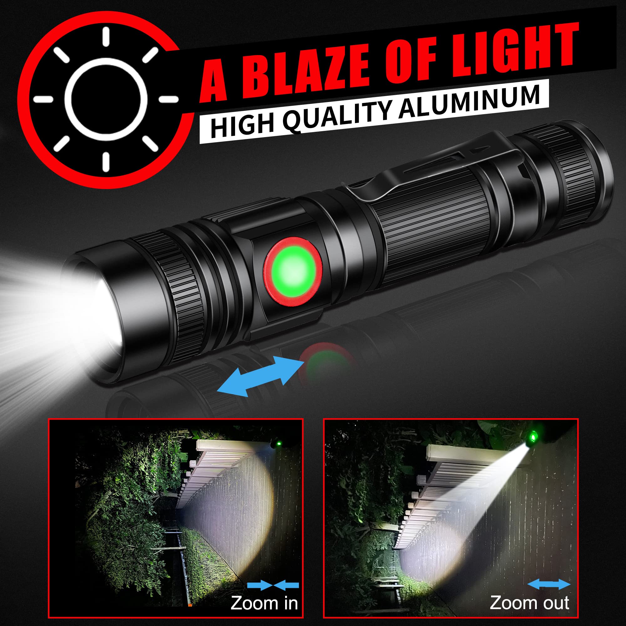 DARKBEAM UV 365nm Flashlight - USB Rechargeable Black Light, Mini LED, Water Resistant, 2 Pack, Aluminum, Ideal for Pet Urine Detection