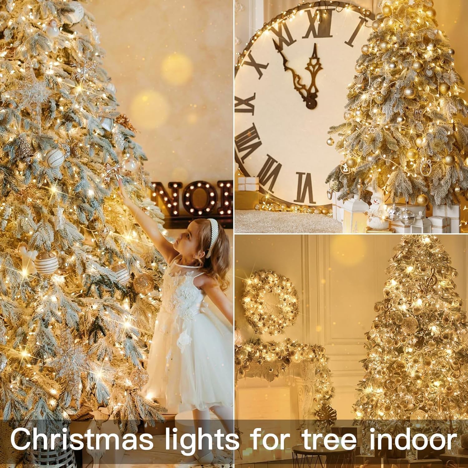 Suddus Christmas Lights Outdoor, 66 Ft 200 Led Plug In Warm White Fairy String Lights With Remote, Twinkle Lights For Bedroom, I