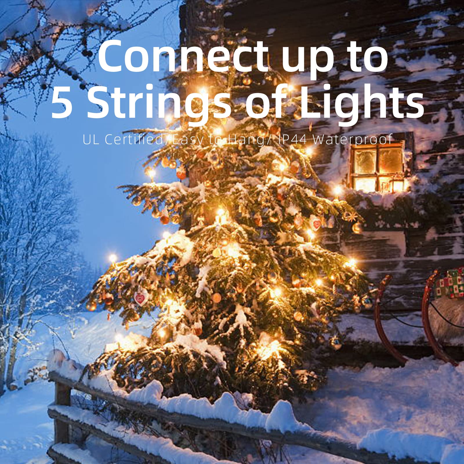 Xmashome 19.6Ft Green Wire Clear String Lights, 100 Count Incandescent Christmas Lights, (Clear, 100 Lights)