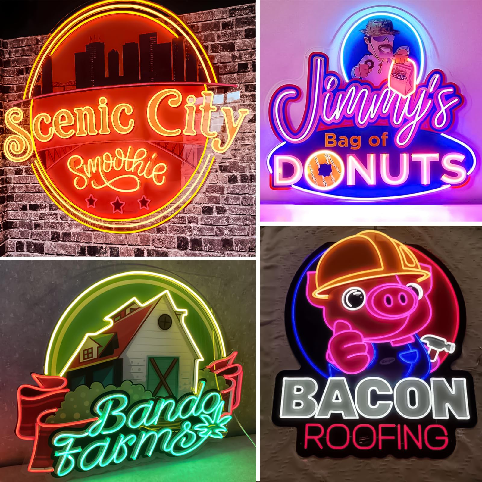 CIONAOR Custom Neon Sign - Personalized LED Light Up Name Sign - 8MM Thick Acrylic - 13 Colors - Image Logo Custom