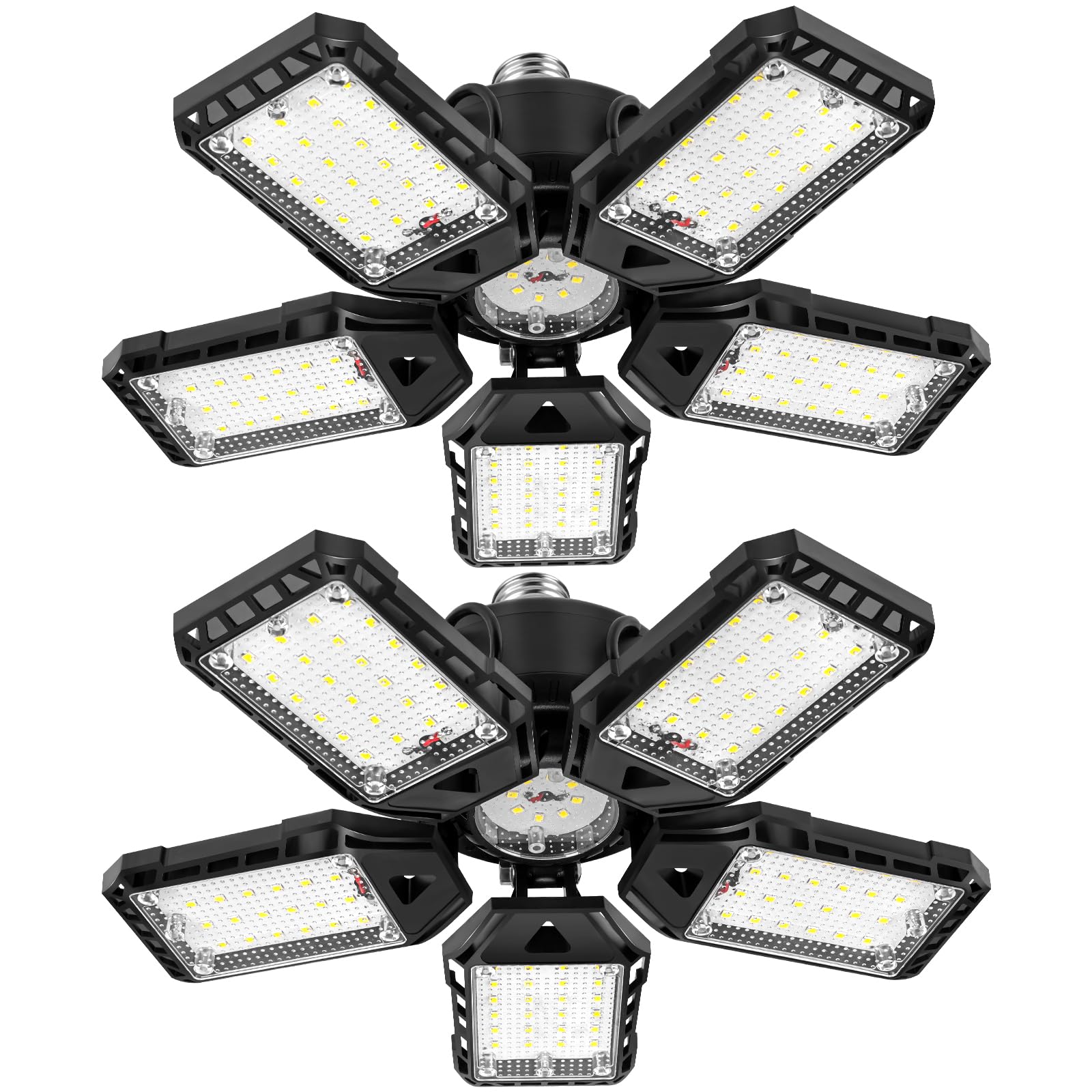 Aoretic 2-Pack Led Garage Lights 2 Pack-160W, 16000Lm 6500K With 5+1 Deformable Panels, Indoor Led Shop Light Barn Light Garage