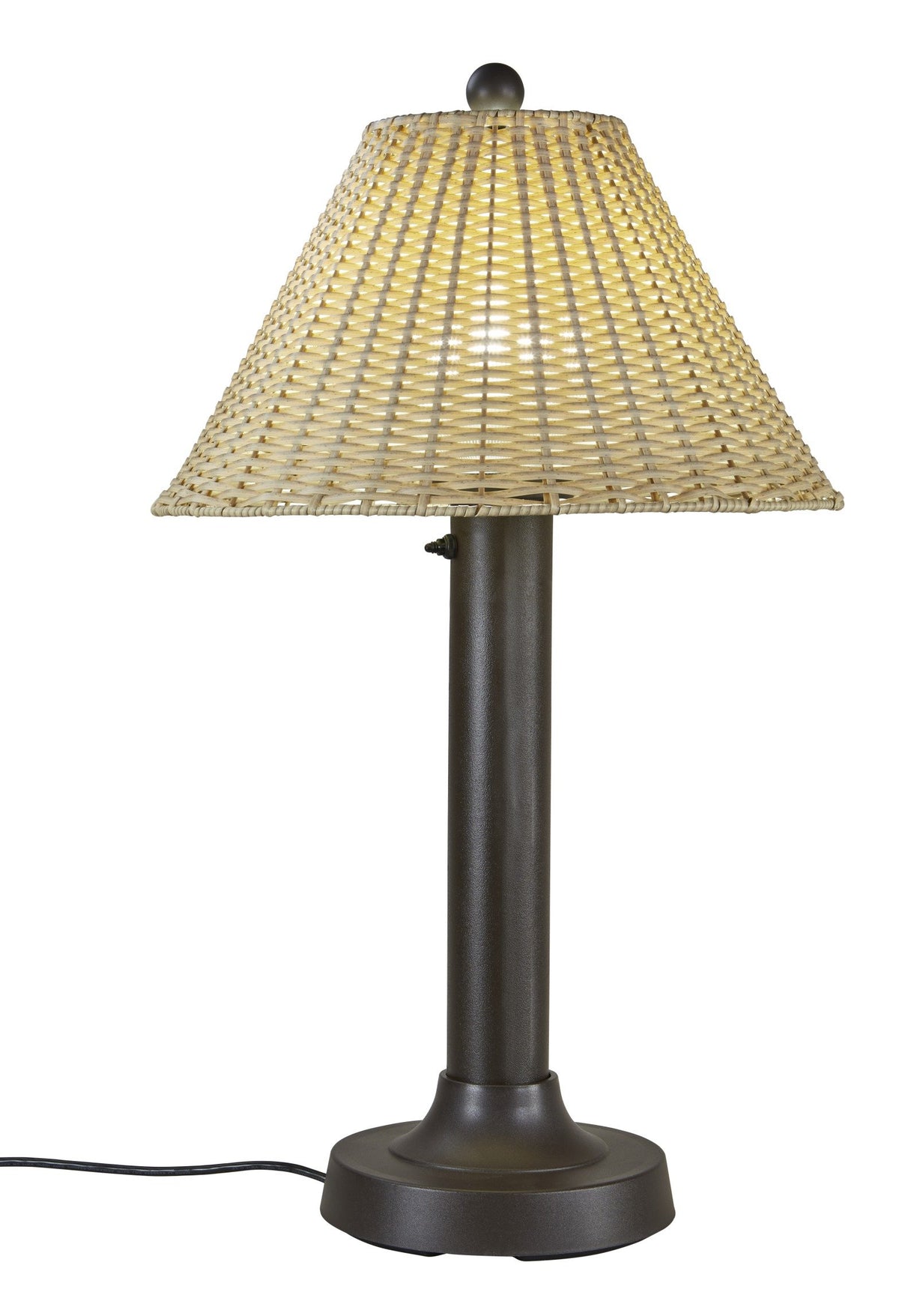 Patio Living Concepts Tahiti Outdoor Table Lamp, 34&quot; Tubular Acrylic Body, Stylish Lighting