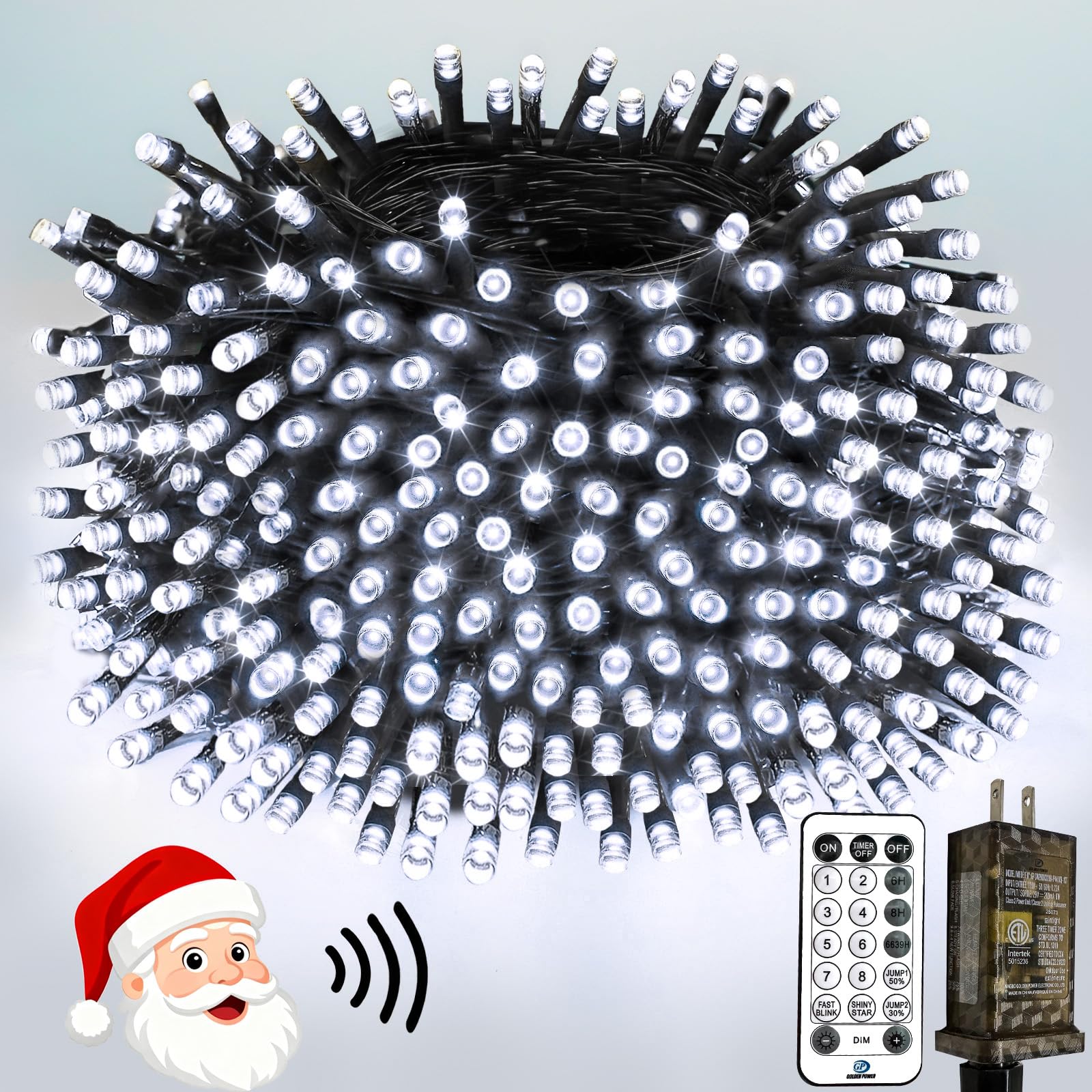 Voice Controlled Christmas Lights With Remote  165 Ft 500 Led String Lights Indoor Outdoor With 12 Modes 3 Timers  Dimmable Twinkle Light Plug In Waterproof For Xmas Tree Party Decor  Cool White
